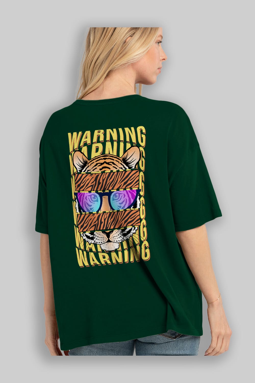 Warning Yazılı Arka Baskılı Oversize t-shirt Erkek Kadın Unisex