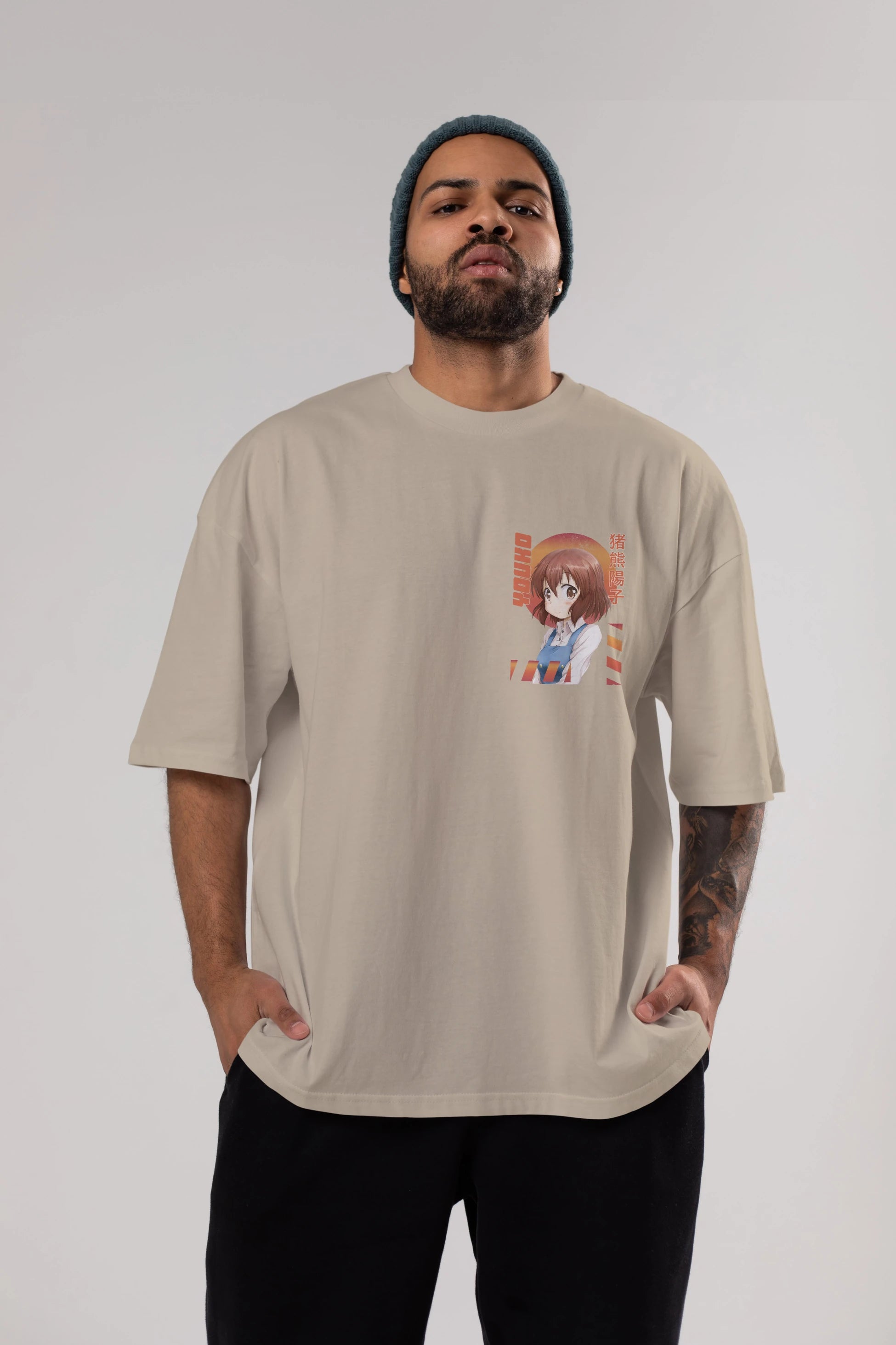 Youko Inokuma 5 Ön Sol Baskılı Oversize t-shirt Erkek Kadın Unisex %100 Pamuk Bisiklet Yaka tişort