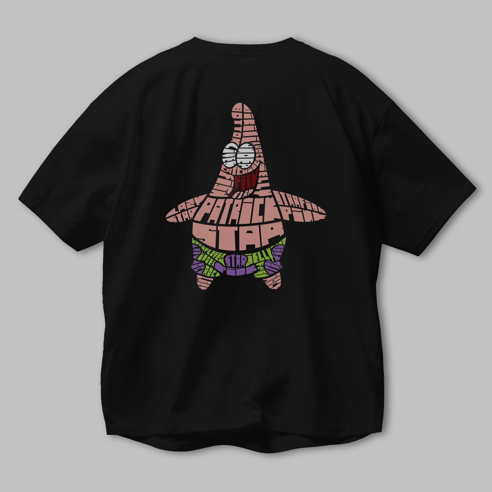 Patrick Star Arka Baskılı Oversize t-shirt %100 pamuk Erkek Kadın Unisex