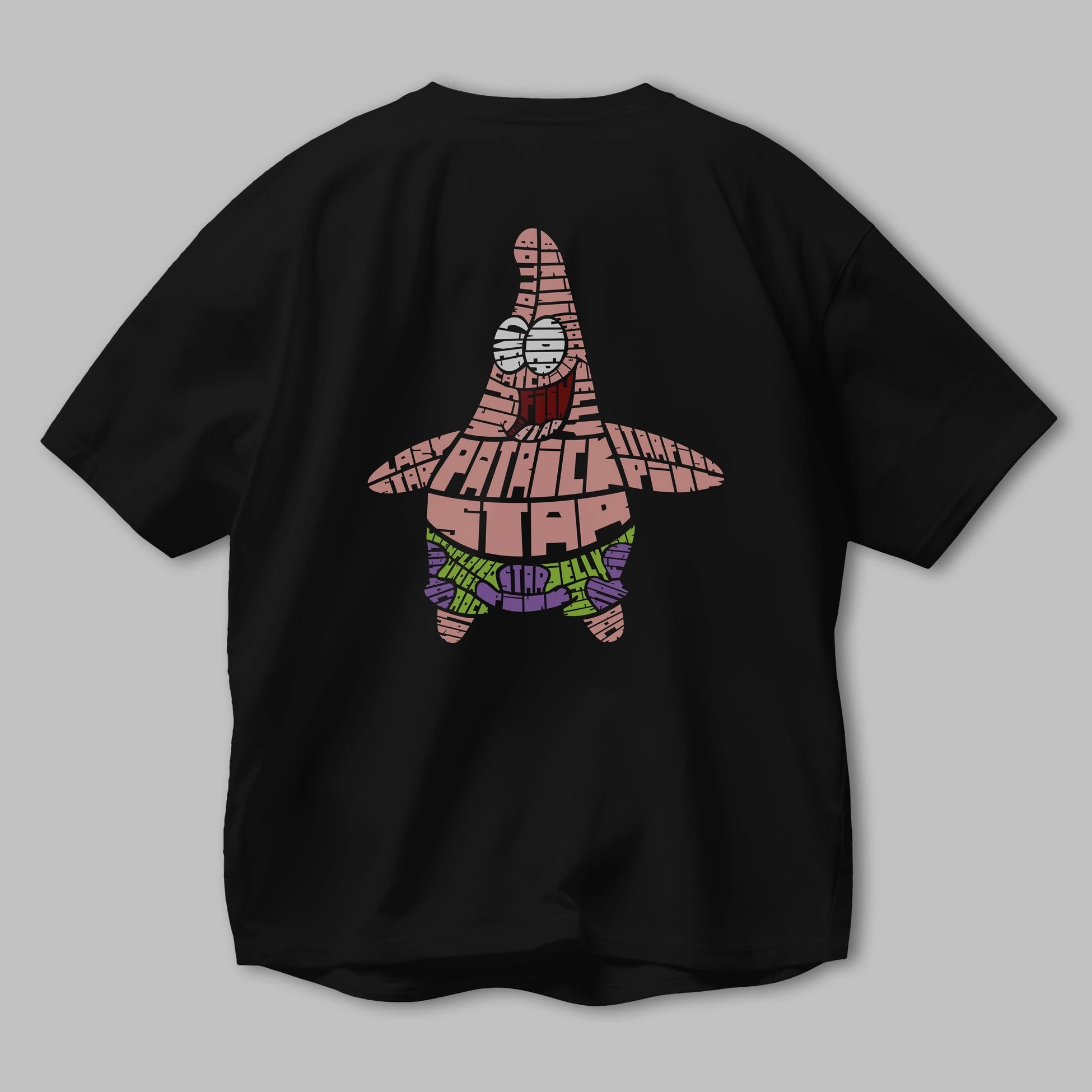 Patrick Star Arka Baskılı Oversize t-shirt %100 pamuk Erkek Kadın Unisex