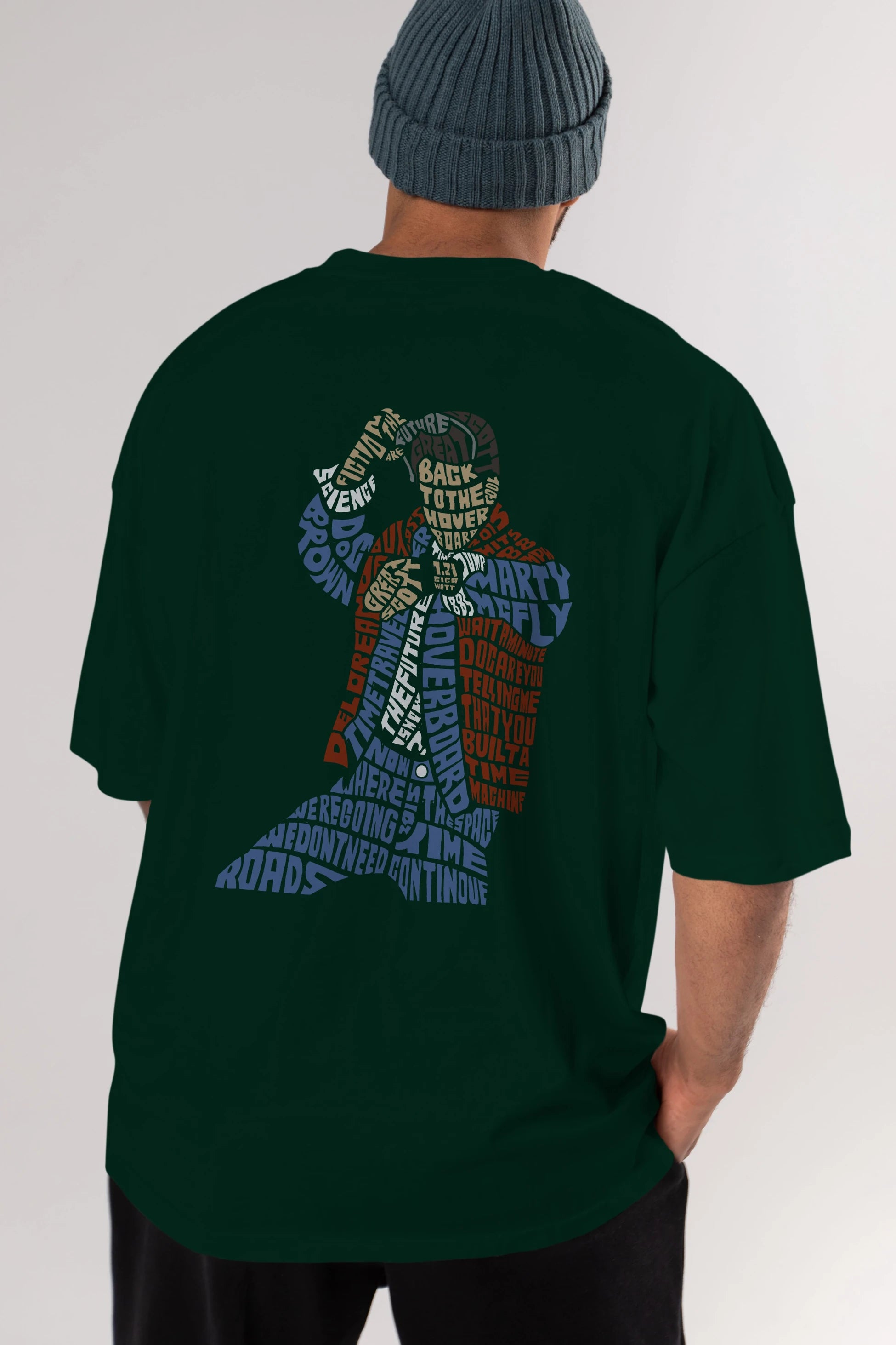 Back To The Hoverboard Arka Baskılı Oversize t-shirt %100 pamuk Erkek Kadın Unisex