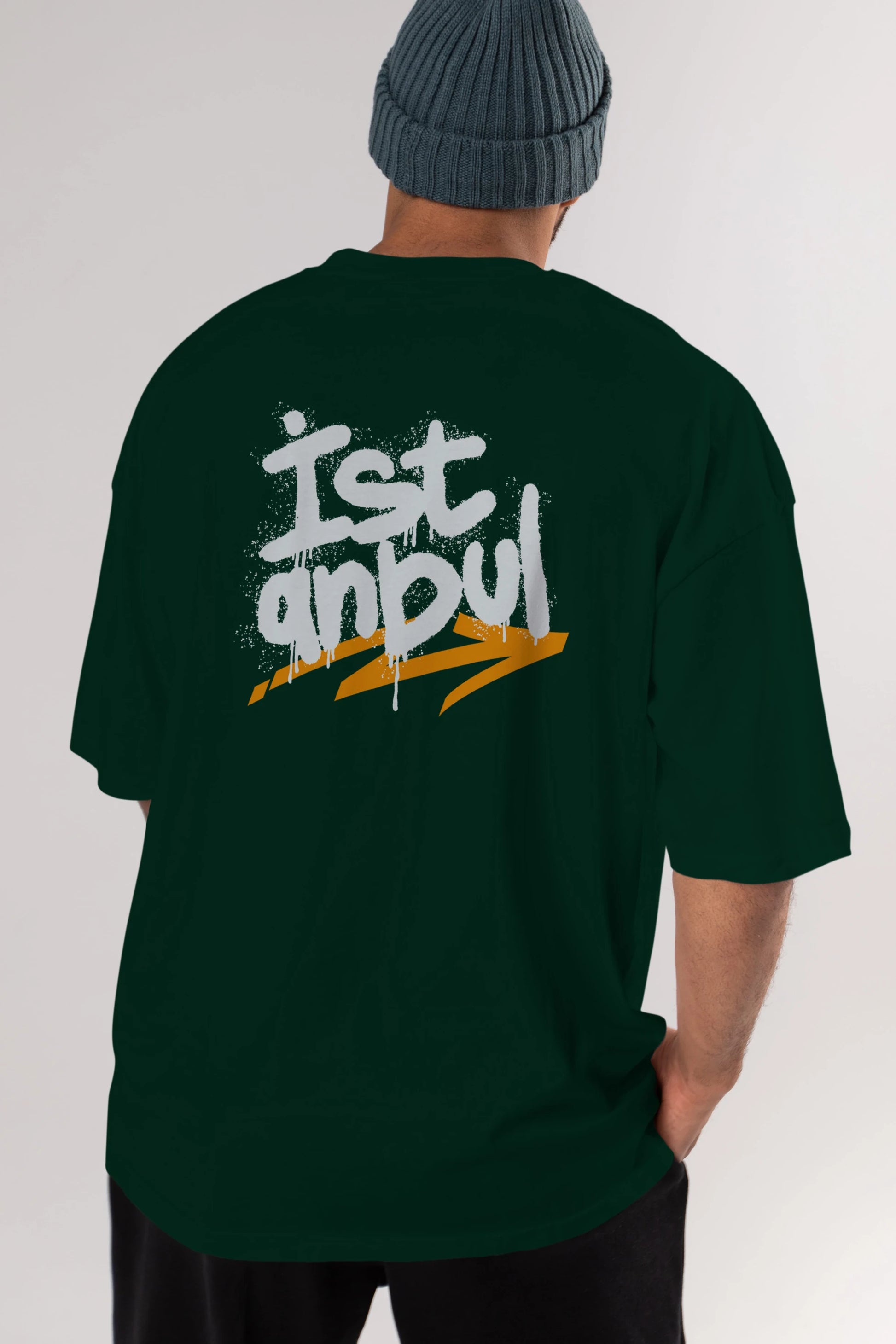 istanbul Yazılı Arka Baskılı Oversize t-shirt Erkek Kadın Unisex