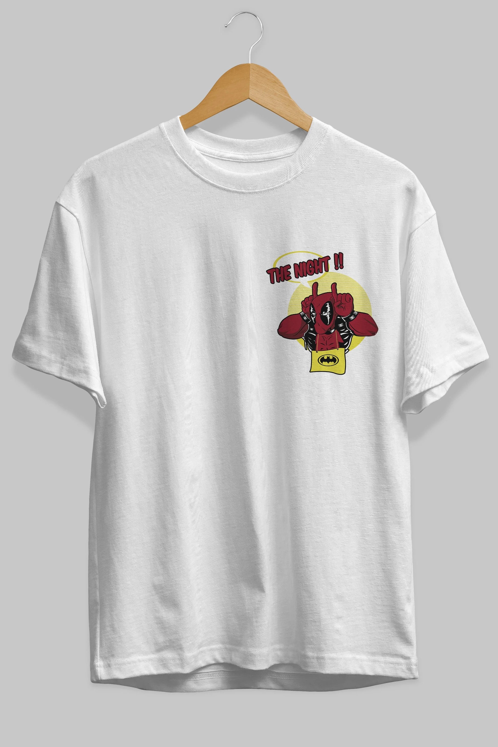 Deadpool (1) Ön Sol Baskılı Oversize t-shirt Erkek Kadın Unisex %100 Pamuk Bisiklet Yaka tişort