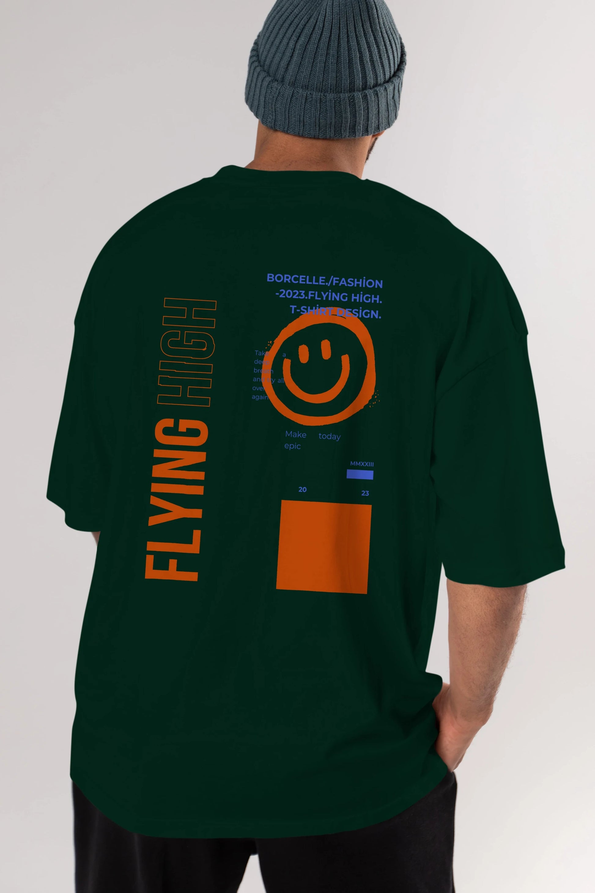 Flying High Yazılı Arka Baskılı Oversize t-shirt Erkek Kadın Unisex