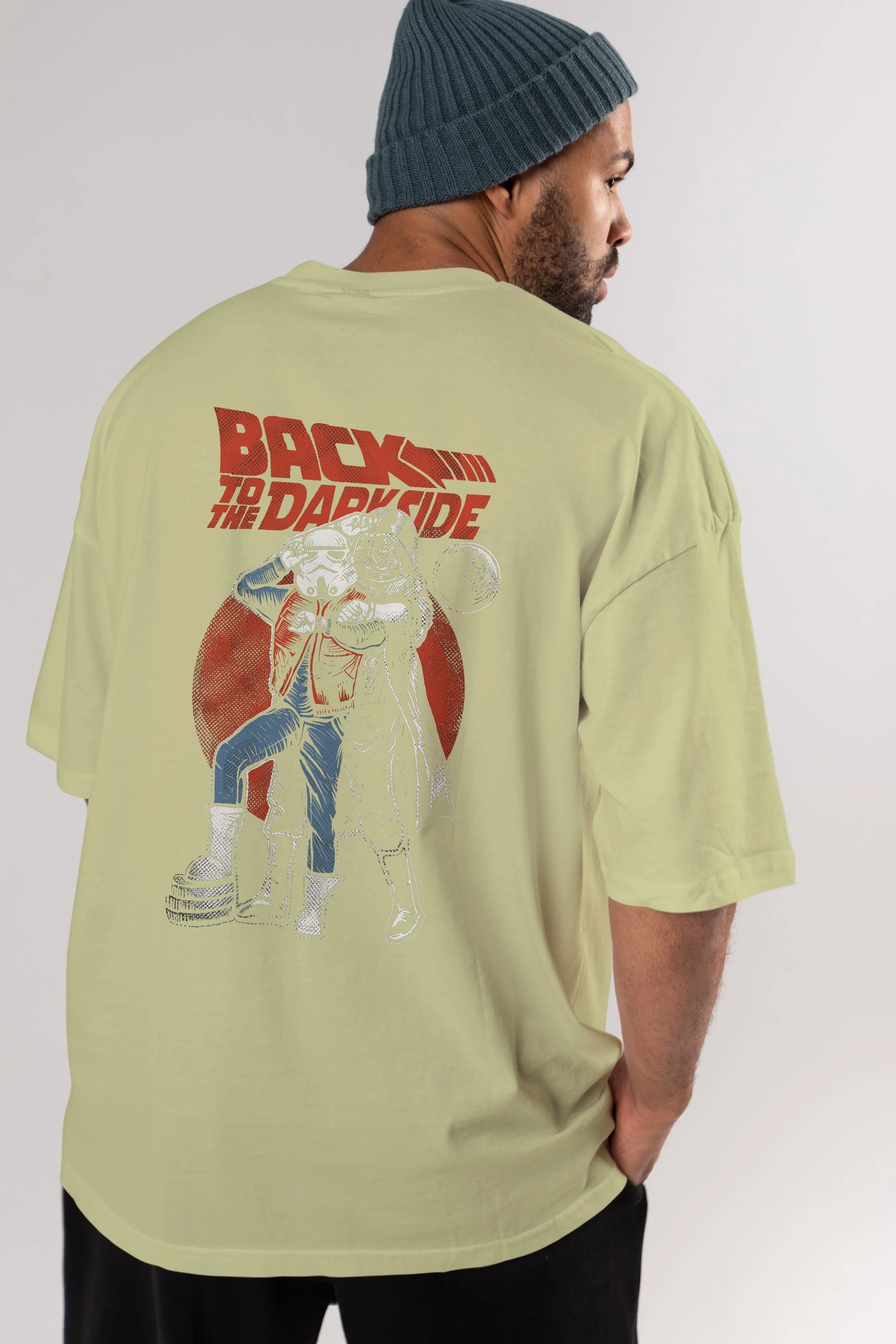 Back To The Darkside Arka Baskılı Oversize t-shirt Erkek Kadın Unisex %100 Pamuk