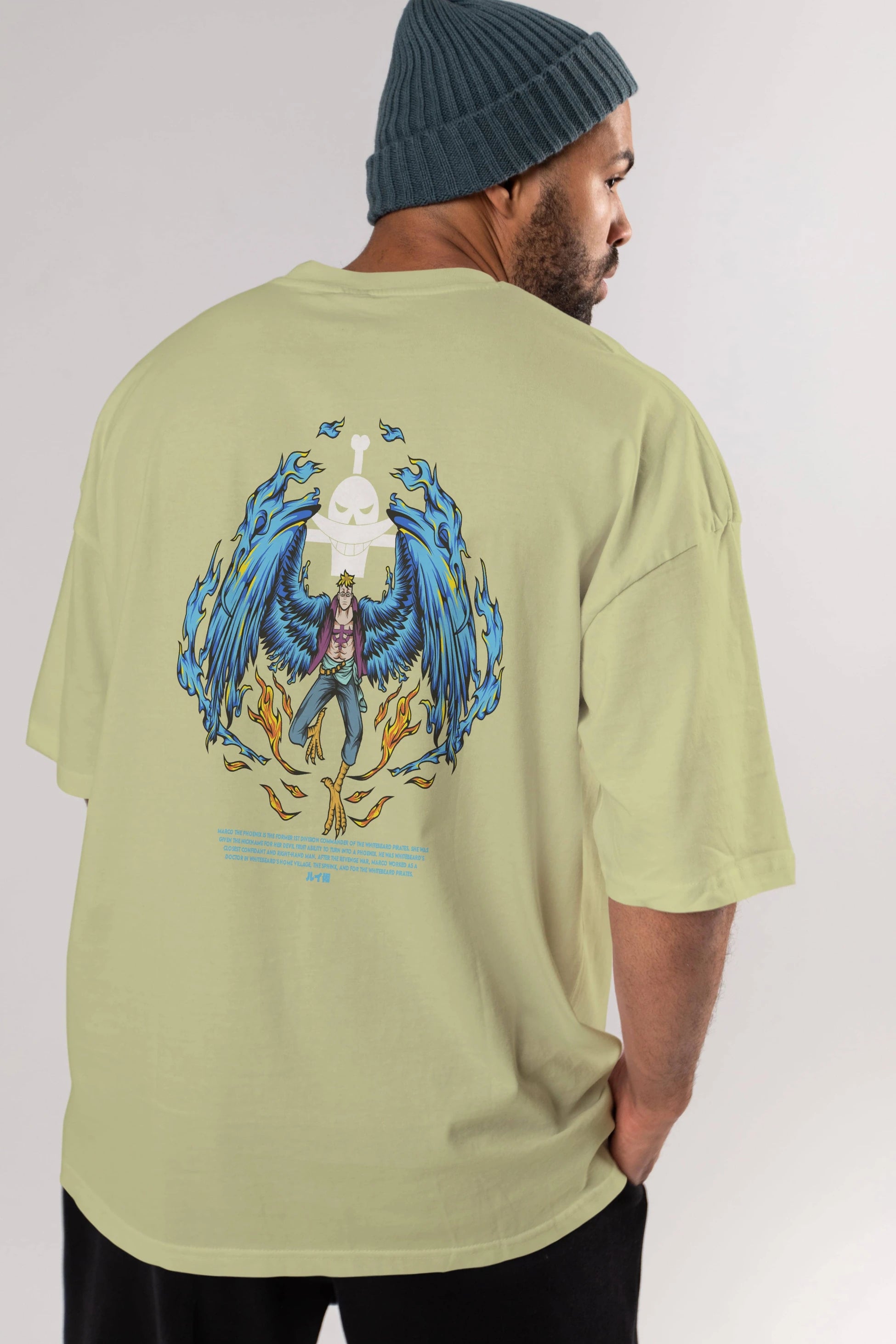 Marco Anime Arka Baskılı Oversize t-shirt Erkek Kadın Unisex
