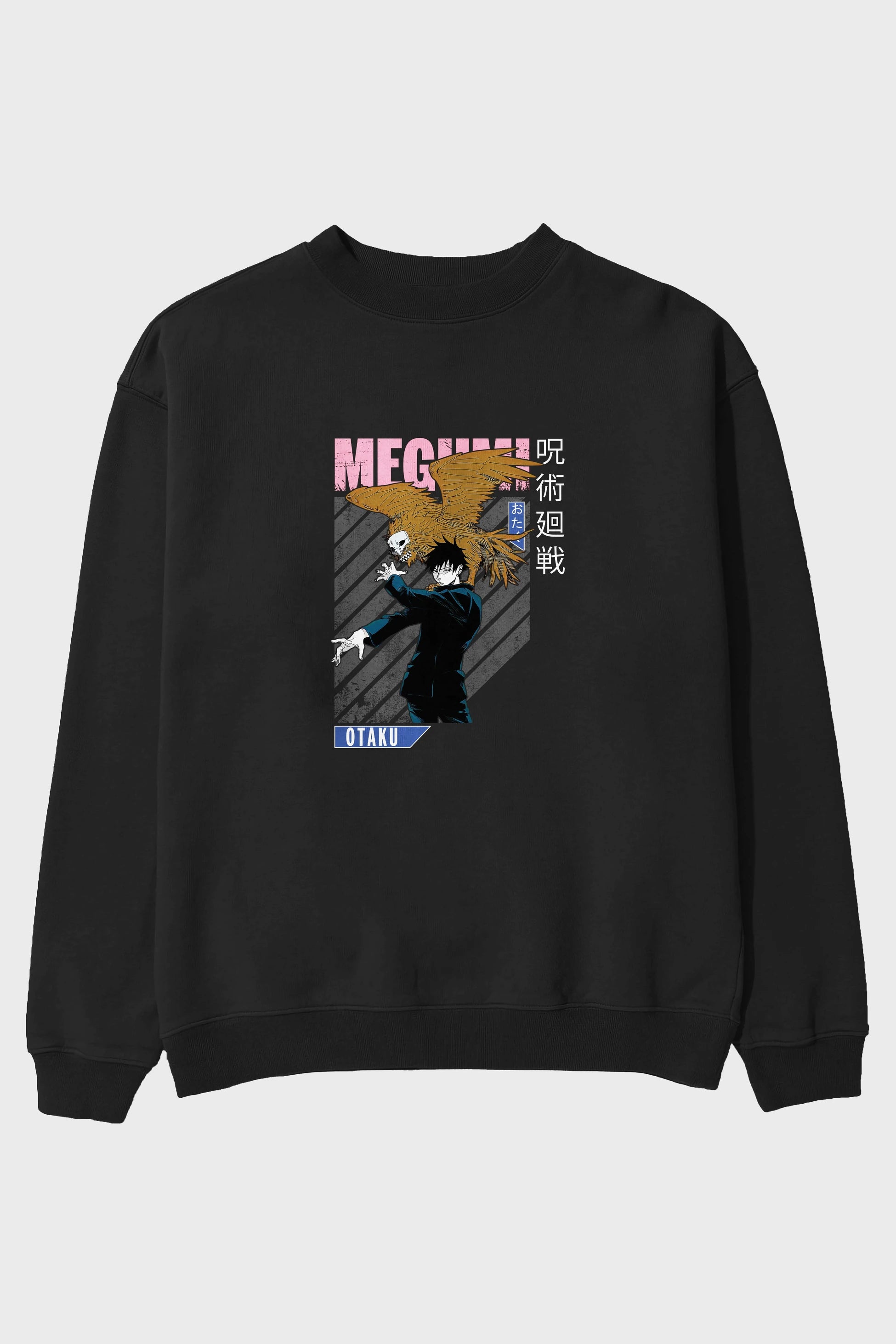 Megumi Fushiguro 2 Anime Ön Baskılı Oversize Sweatshirt Erkek Kadın Unisex