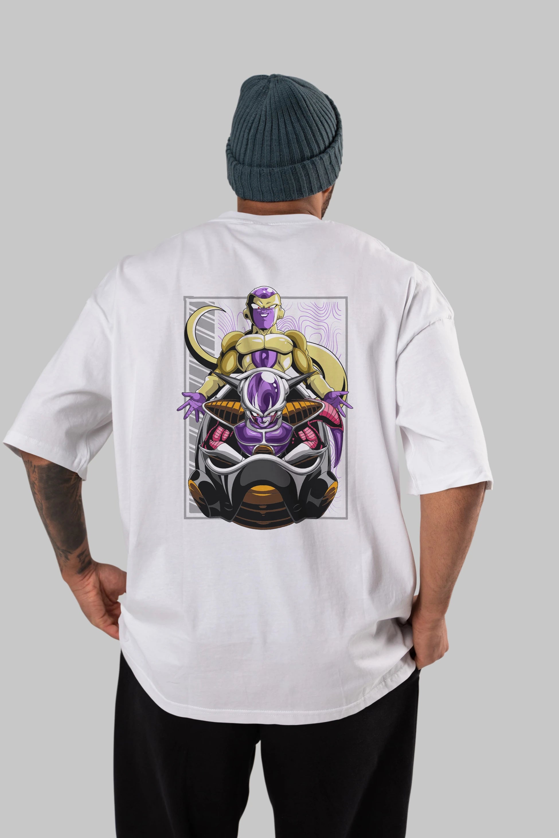 DragonBall Freezer Anime Arka Baskılı Oversize t-shirt Erkek Kadın Unisex