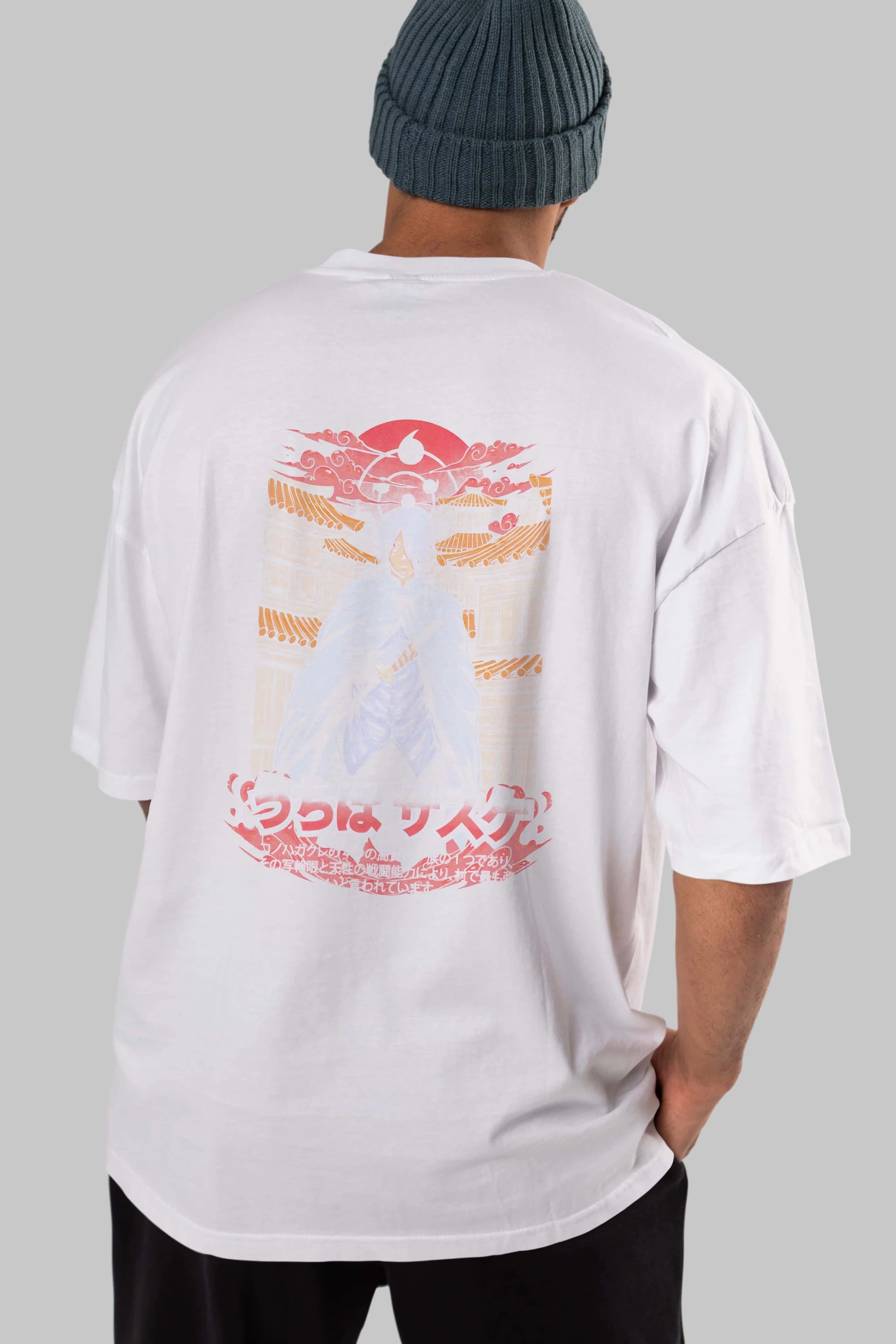 NARUTO SASUKE UCHIHA 1 Anime Arka Baskılı Oversize t-shirt Erkek Kadın Unisex