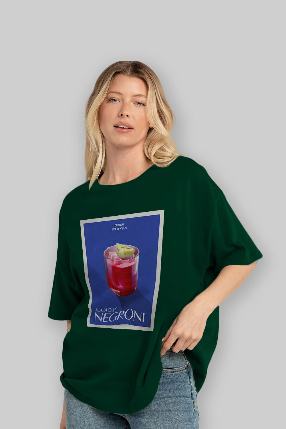 Aguacate Negroni Ön Baskılı Oversize t-shirt Erkek Kadın Unisex %100 Pamuk Bisiklet Yaka tişort