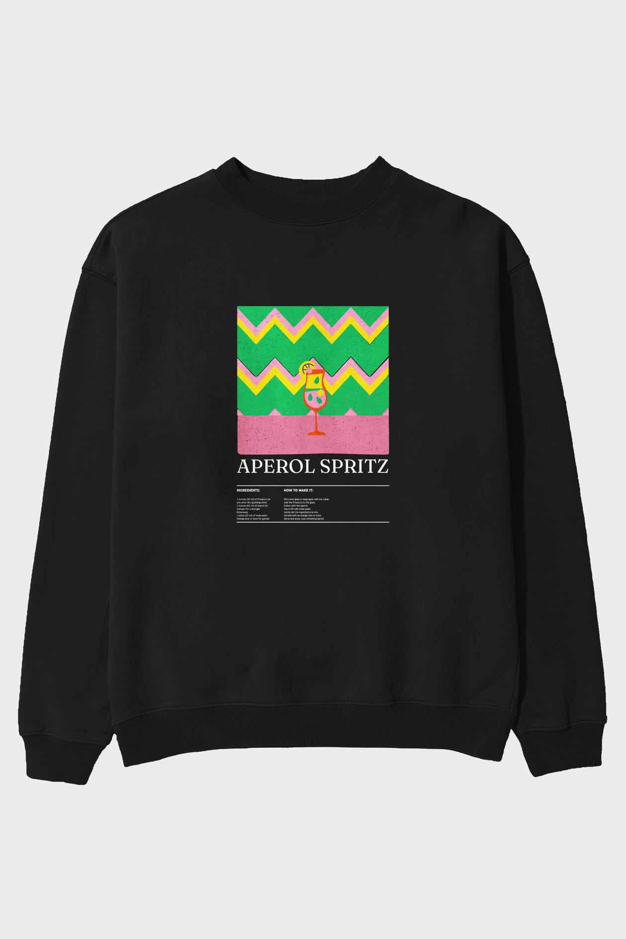 Aperol Spritz ön Baskılı Oversize Sweatshirt Erkek Kadın Unisex