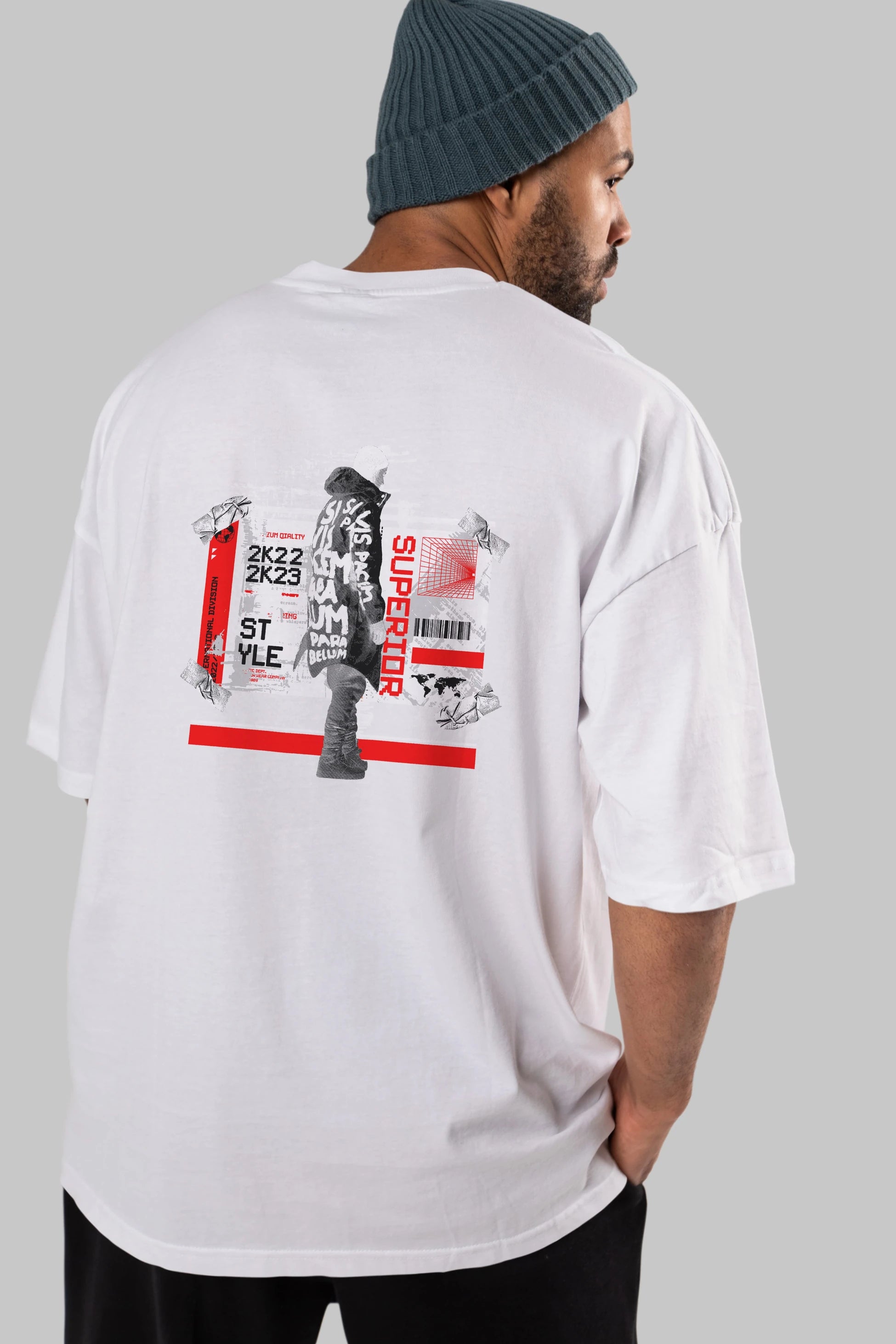 Superior Arka Baskılı Oversize t-shirt Erkek Kadın Unisex