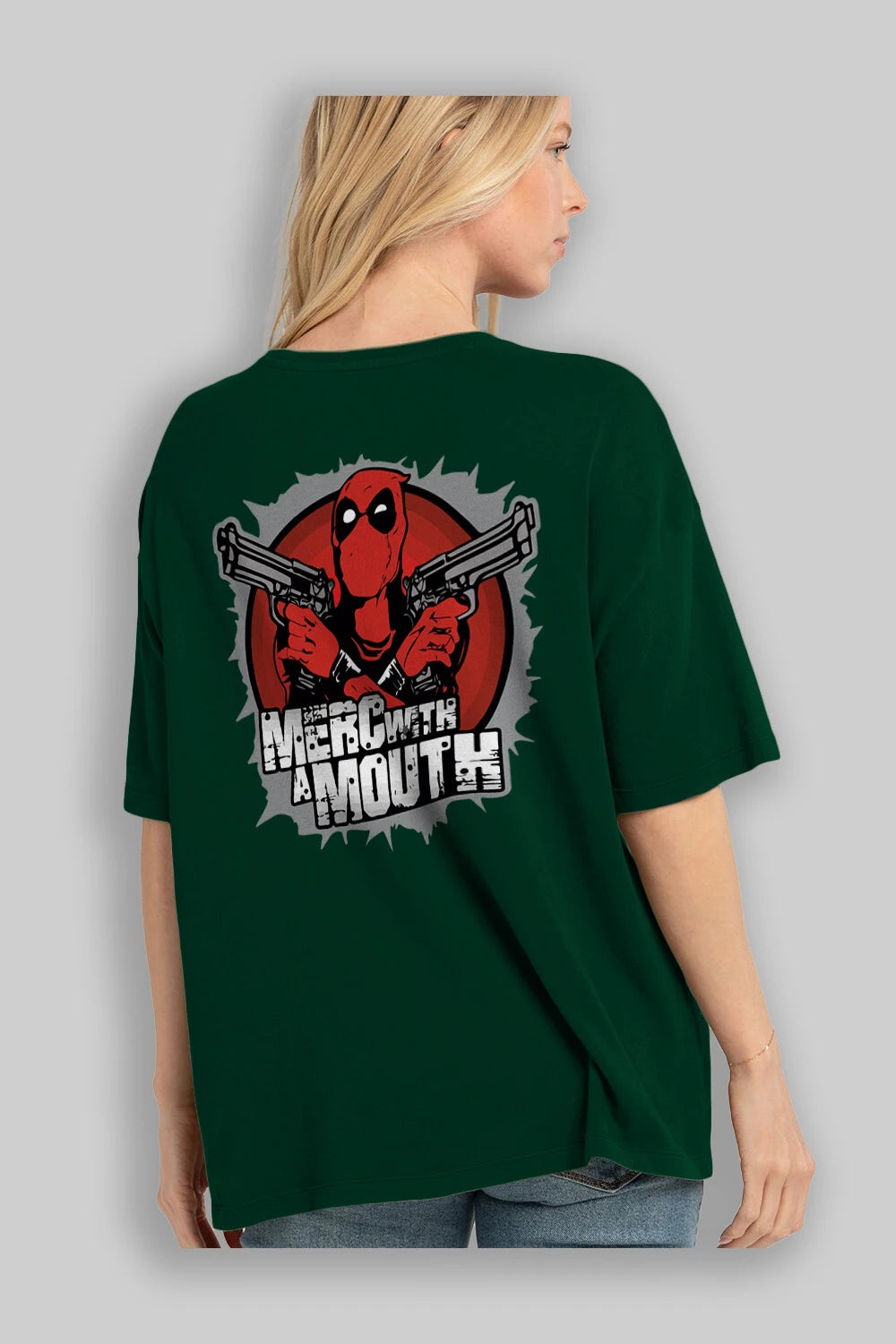 Deadpool (13) Arka Baskılı Oversize t-shirt Erkek Kadın Unisex %100 Pamuk Bisiklet Yaka tişort