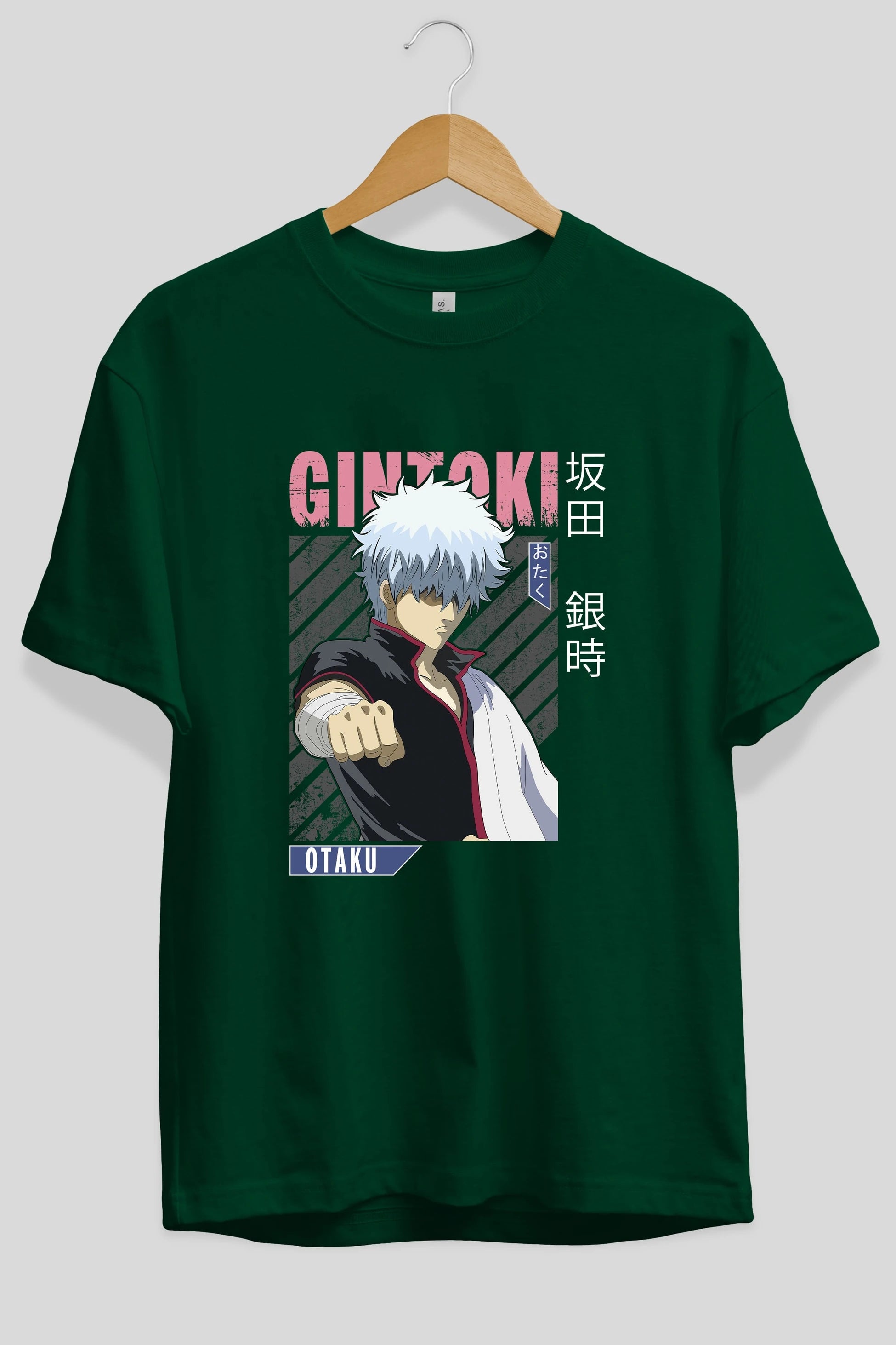 Gintoki Sakata GINTAMA 2 Anime Ön Baskılı Oversize t-shirt %100 pamuk Erkek Kadın Unisex