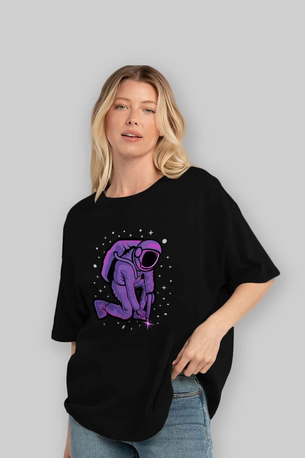 Welding in Space Ön Baskılı Oversize t-shirt Erkek Kadın Unisex