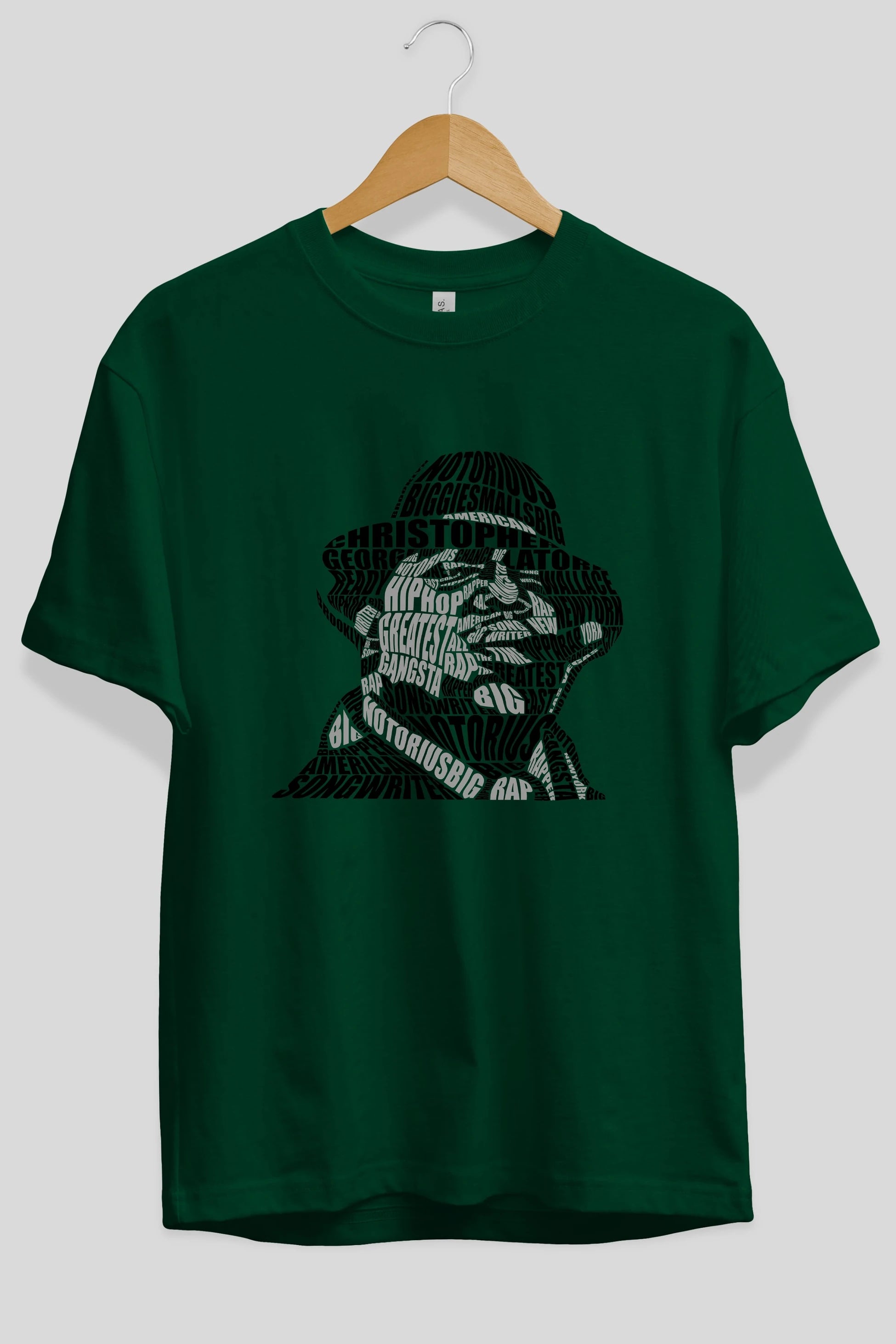 Notorious Big Calligram Ön Baskılı Oversize t-shirt %100 pamuk Erkek Kadın Unisex