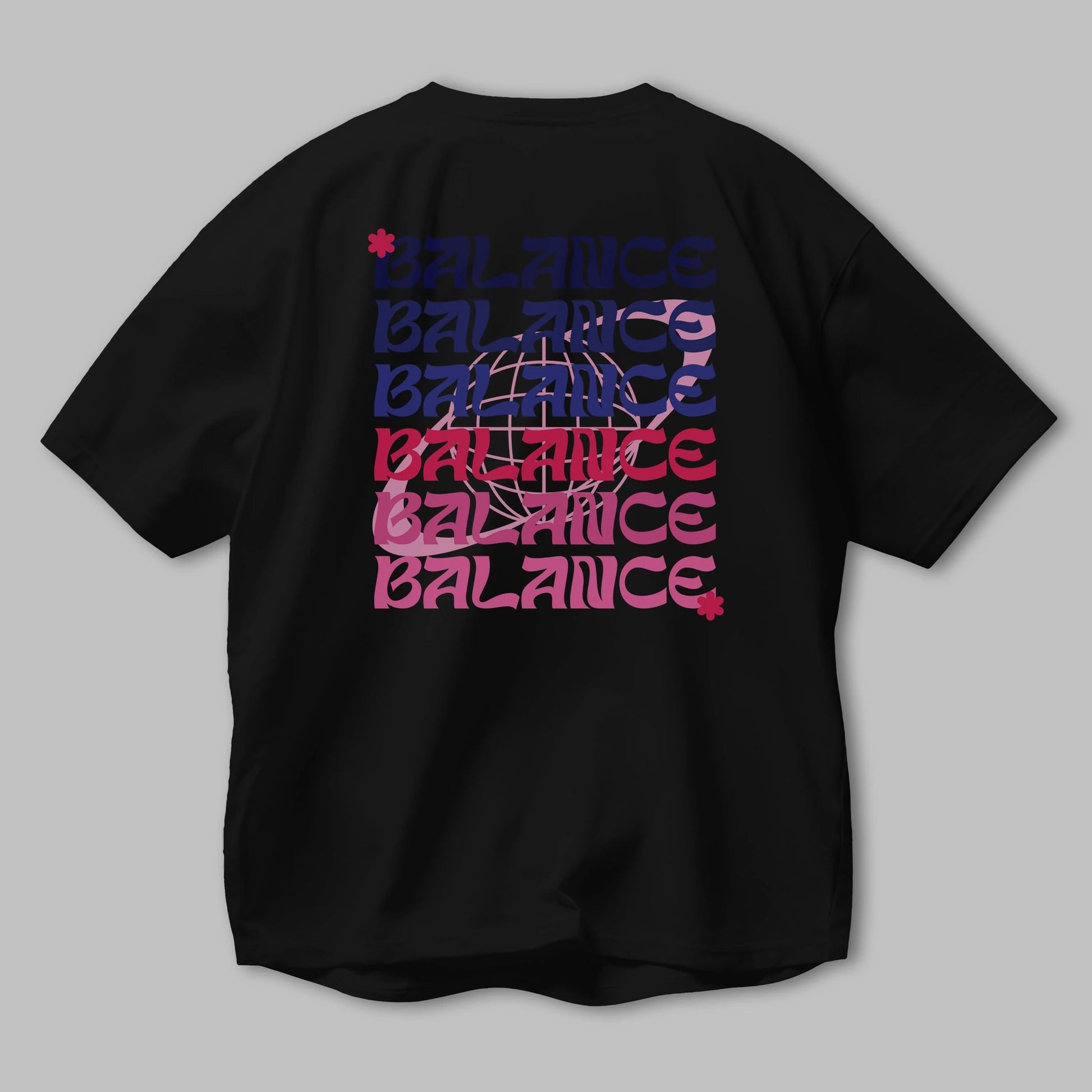 Balance Yazılı Arka Baskılı Oversize t-shirt Erkek Kadın Unisex