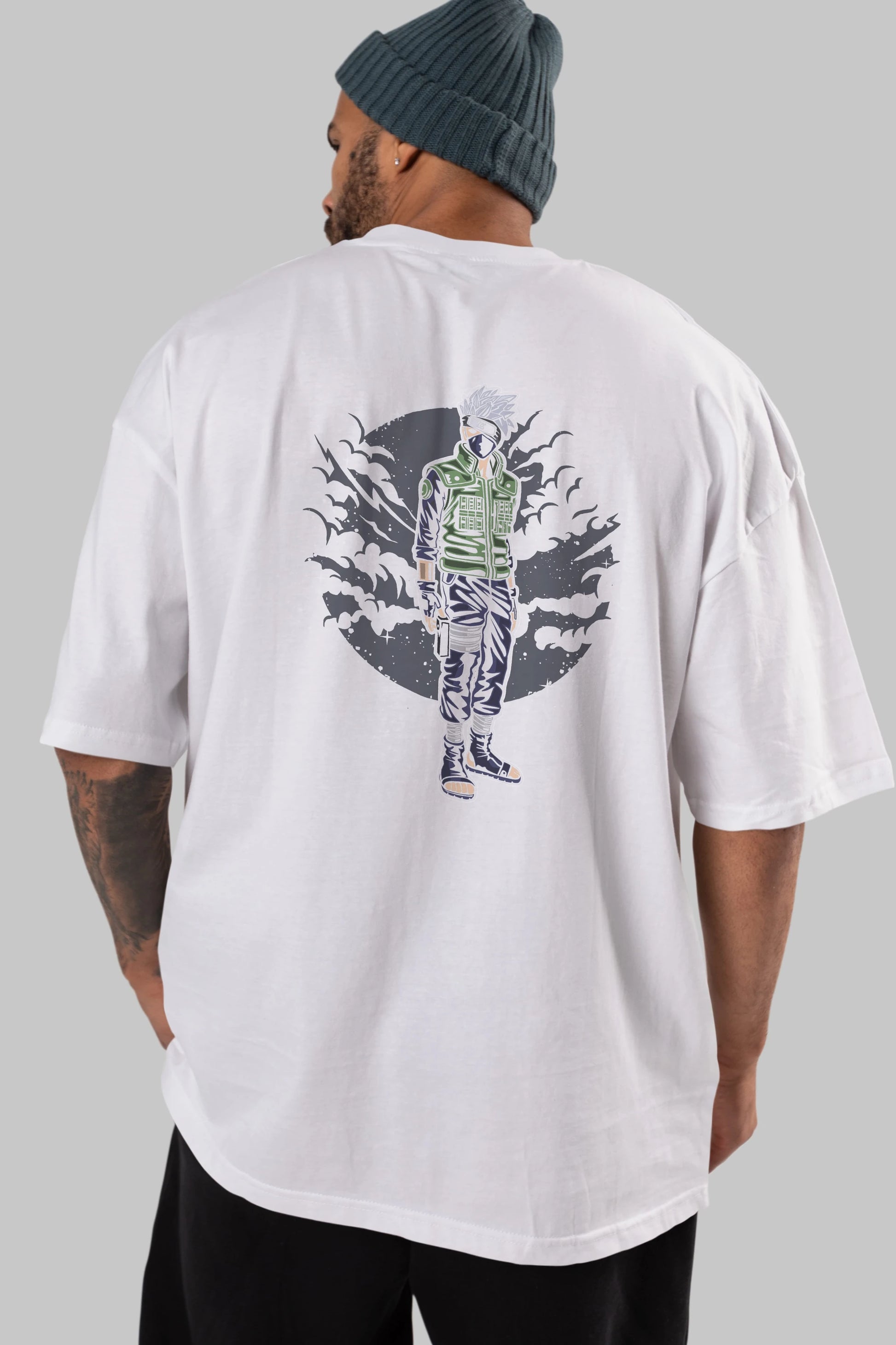 SHINOBI Arka Baskılı Oversize t-shirt Erkek Kadın Unisex %100 Pamuk