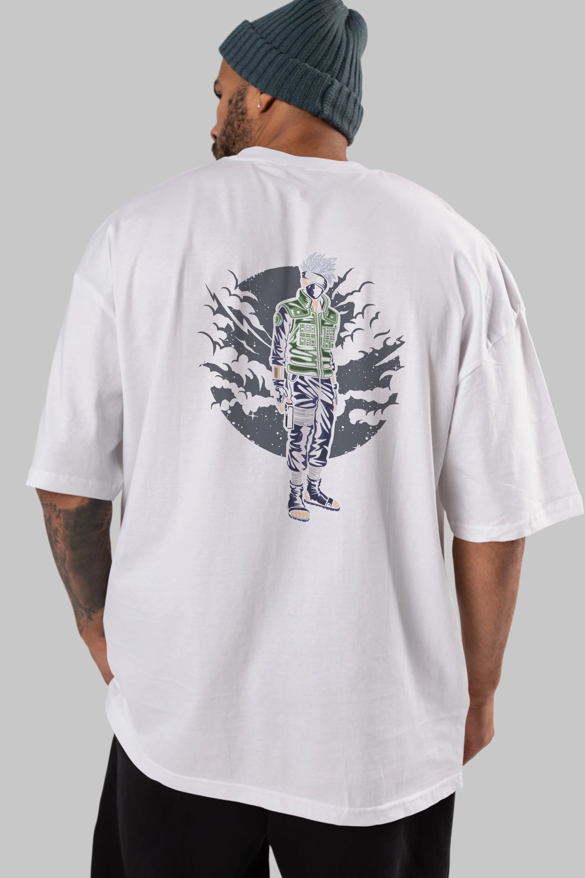 SHINOBI Arka Baskılı Oversize t-shirt Erkek Kadın Unisex %100 Pamuk