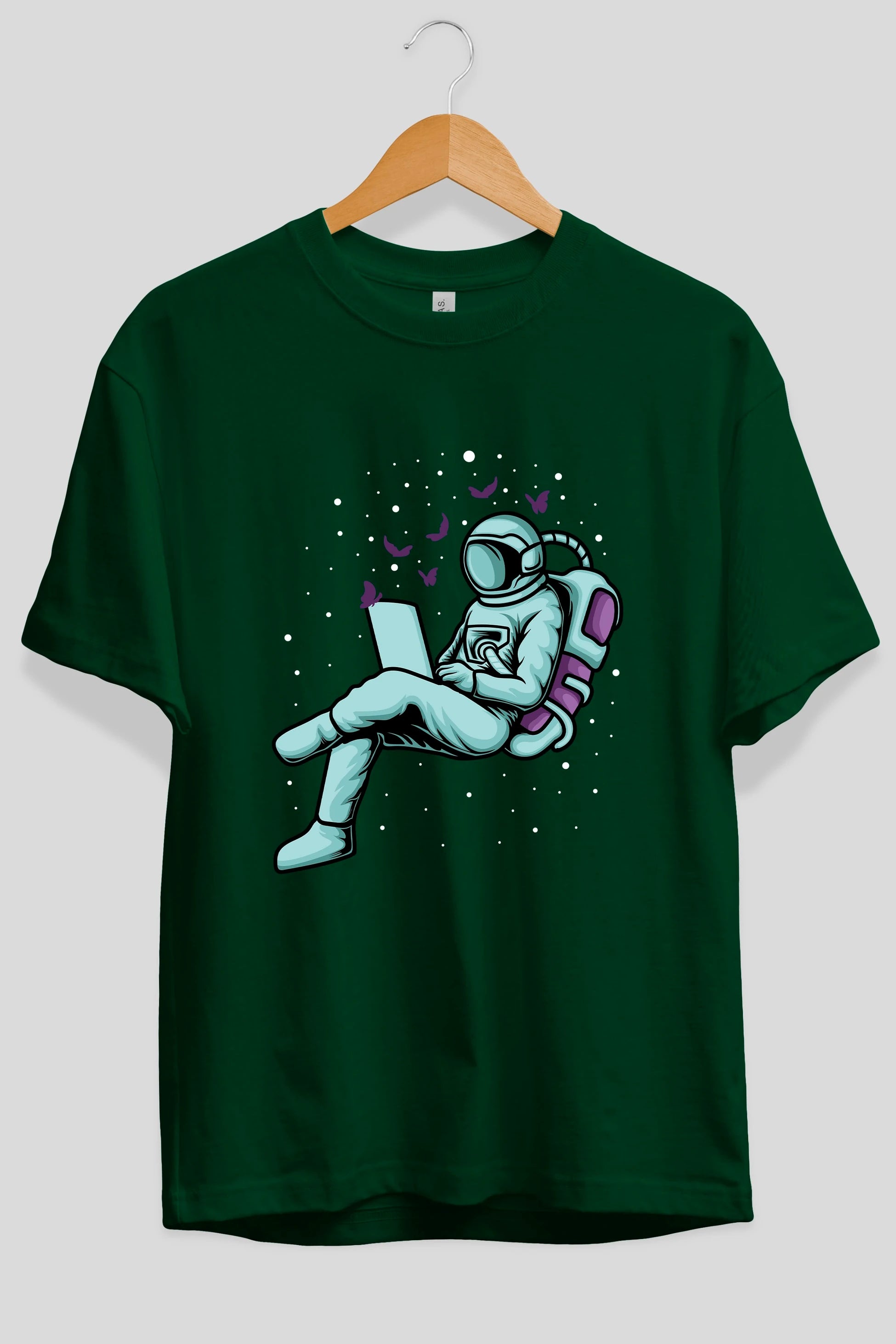 Work with Butterflies in Space Ön Baskılı Oversize t-shirt Erkek Kadın Unisex
