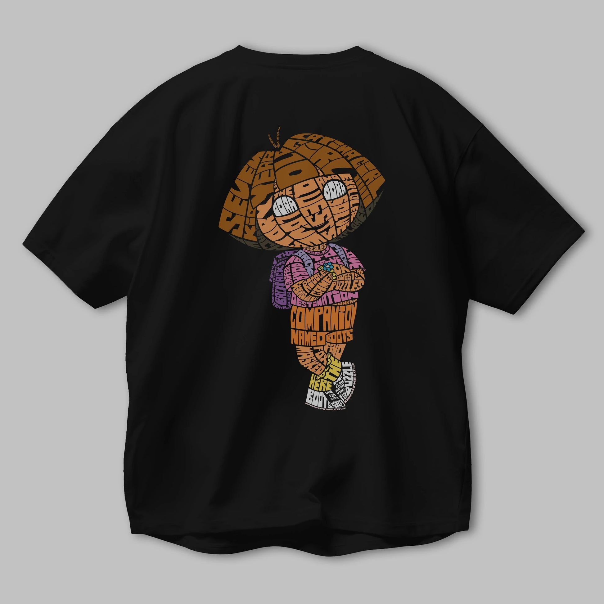 Dora Arka Baskılı Oversize t-shirt %100 pamuk Erkek Kadın Unisex