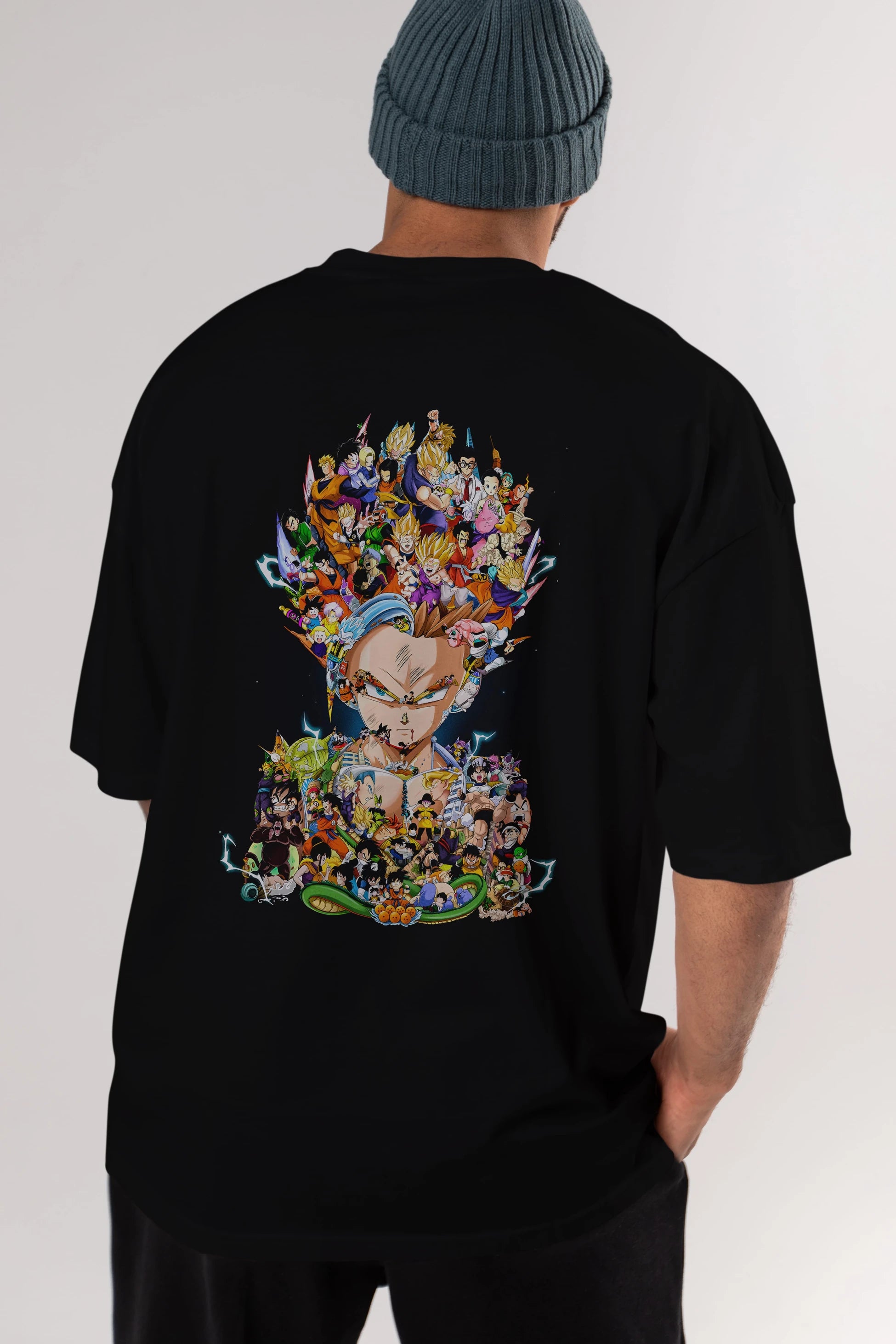DRAGON BALL ART (2) Anime Arka Baskılı Oversize t-shirt Erkek Kadın Unisex