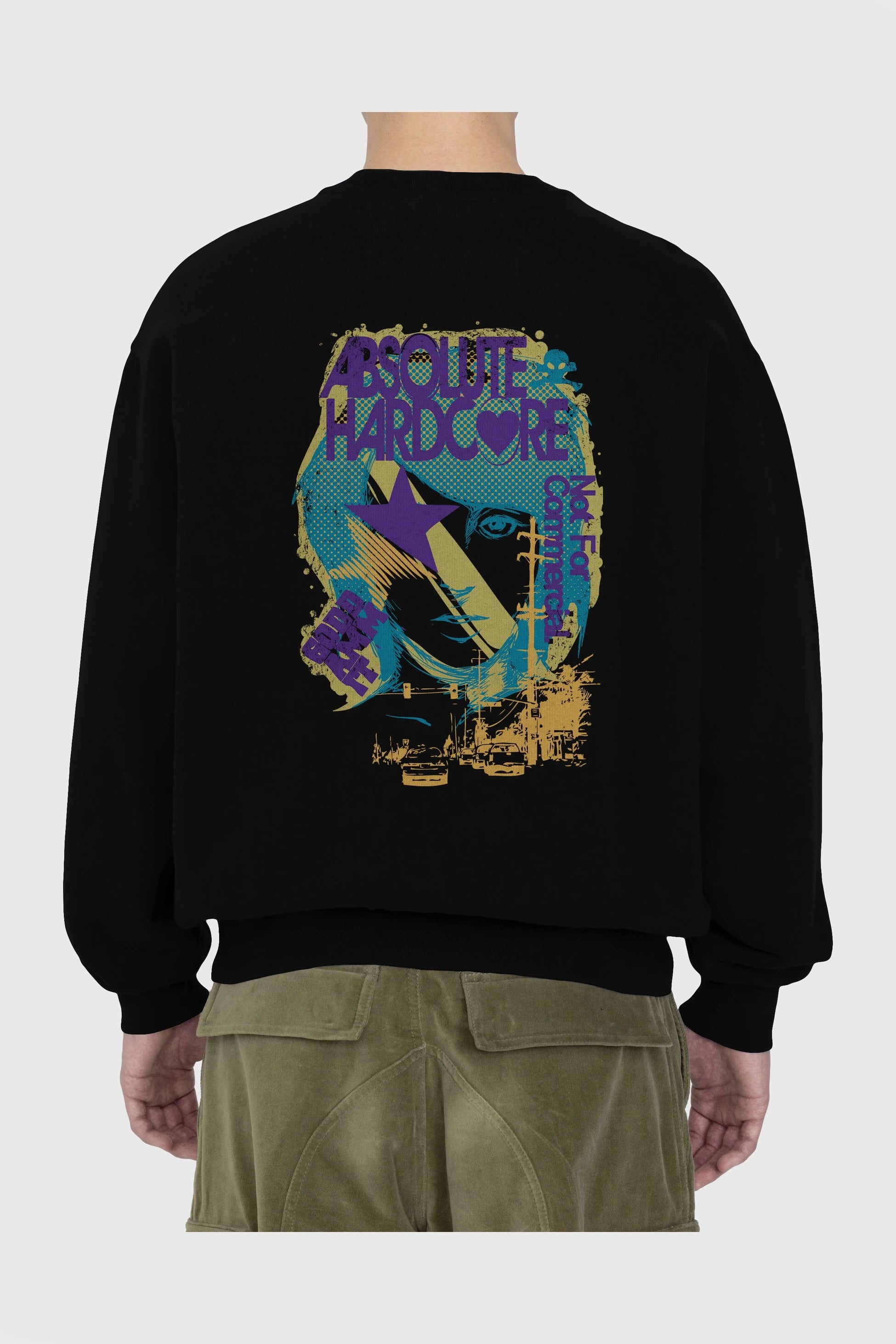 Absolute Hardcore Arka Baskılı Oversize Sweatshirt Erkek Kadın Unisex