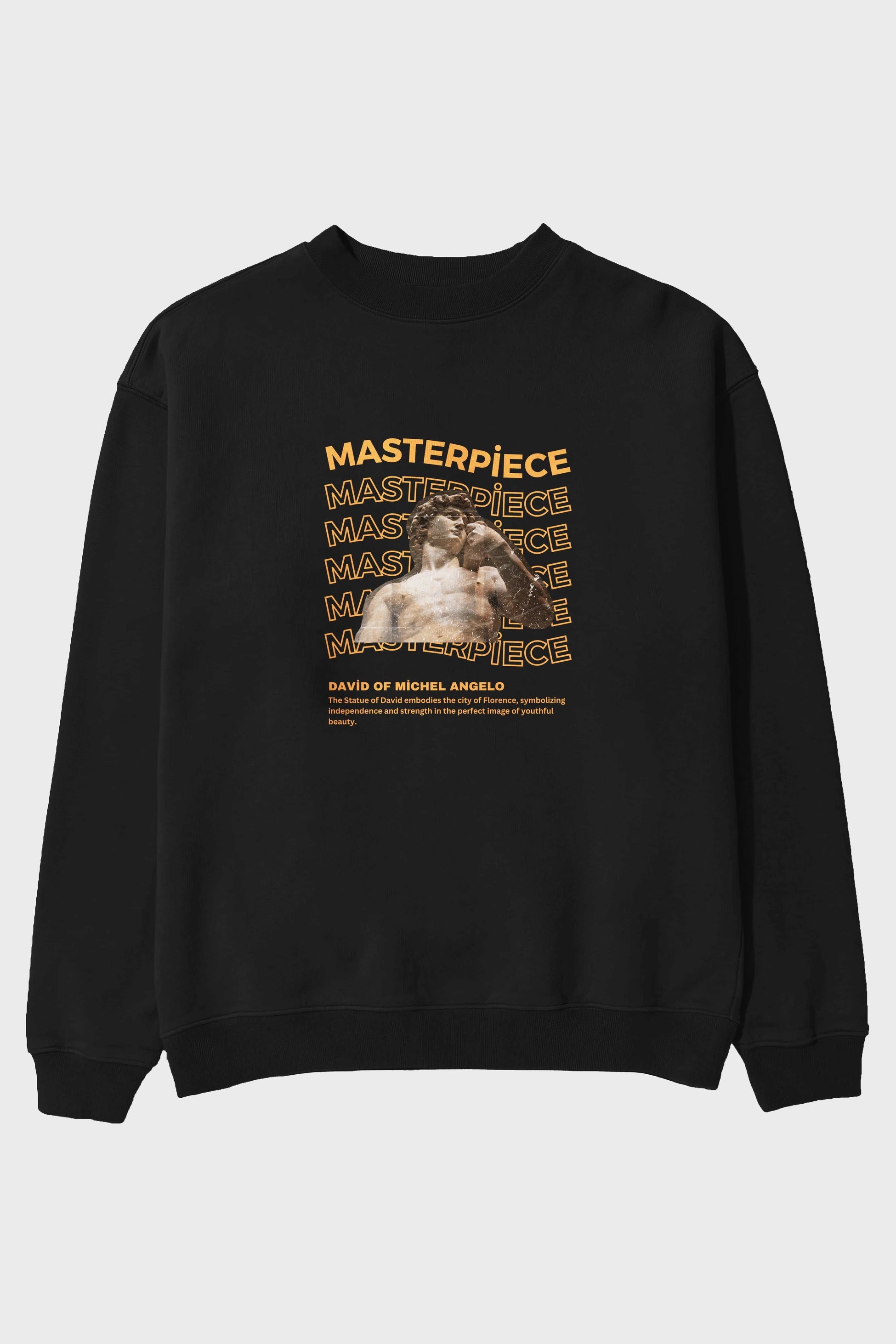 Masterpiece Yazılı Ön Baskılı Oversize Sweatshirt Erkek Kadın Unisex