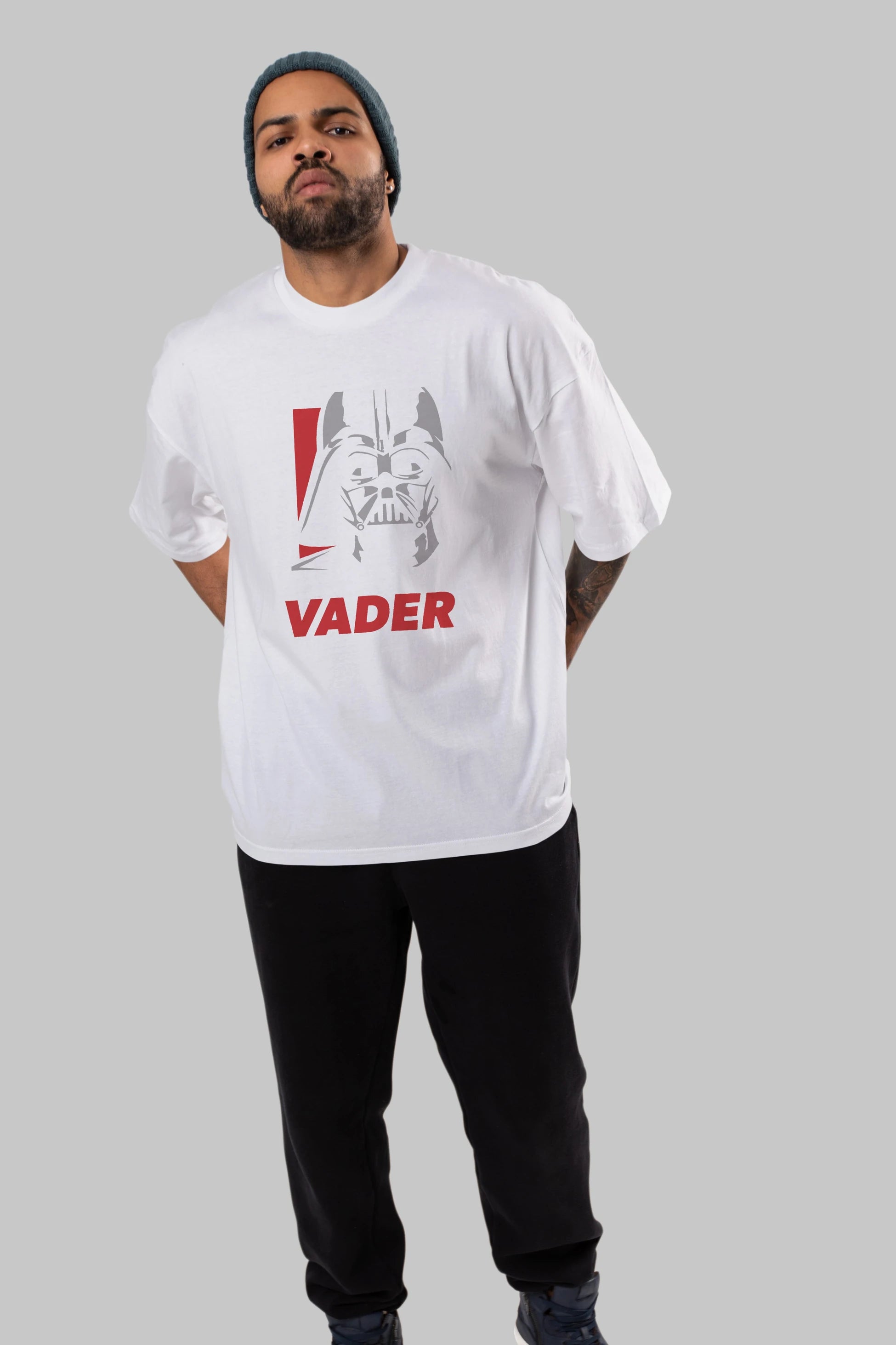 Darth Vader Ön Baskılı Oversize t-shirt Erkek Kadın Unisex %100 Pamuk Bisiklet Yaka tişort