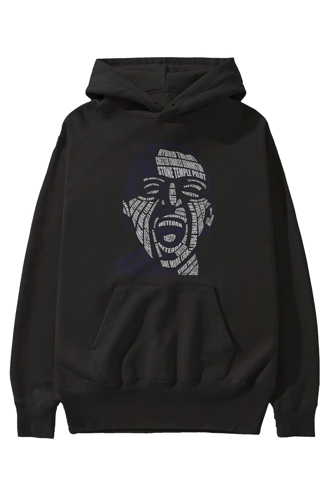 Chester Bennington Calligram Ön Baskılı Hoodie Oversize Kapüşonlu Sweatshirt Erkek Kadın Unisex
