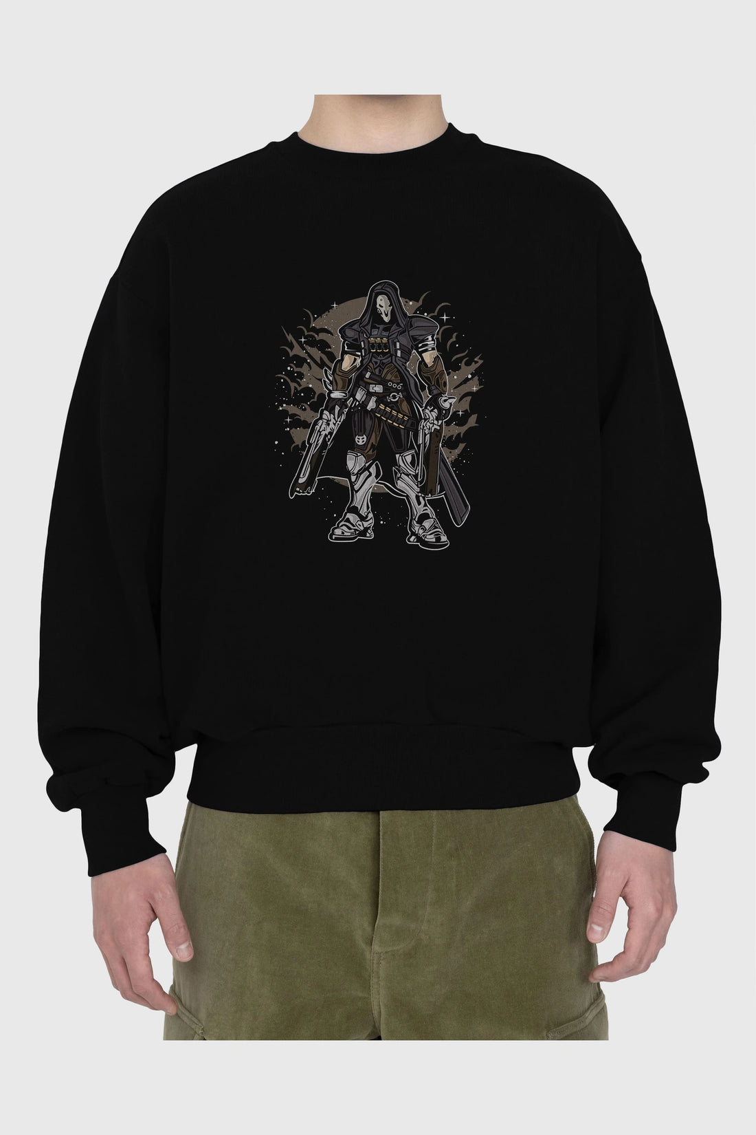 REAPER Ön Baskılı Oversize Sweatshirt Erkek Kadın Unisex