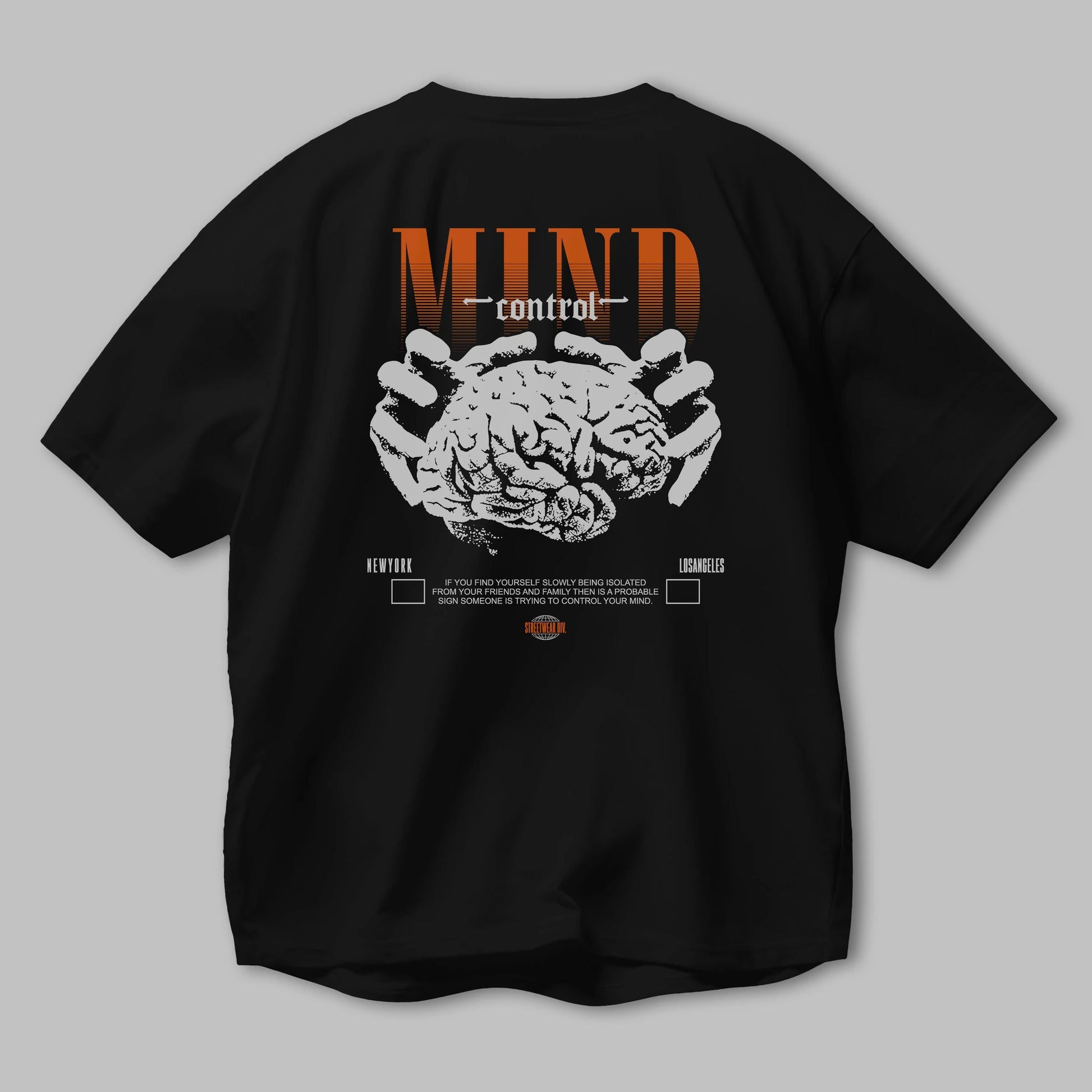 Mind Control Arka Baskılı Oversize t-shirt Erkek Kadın Unisex