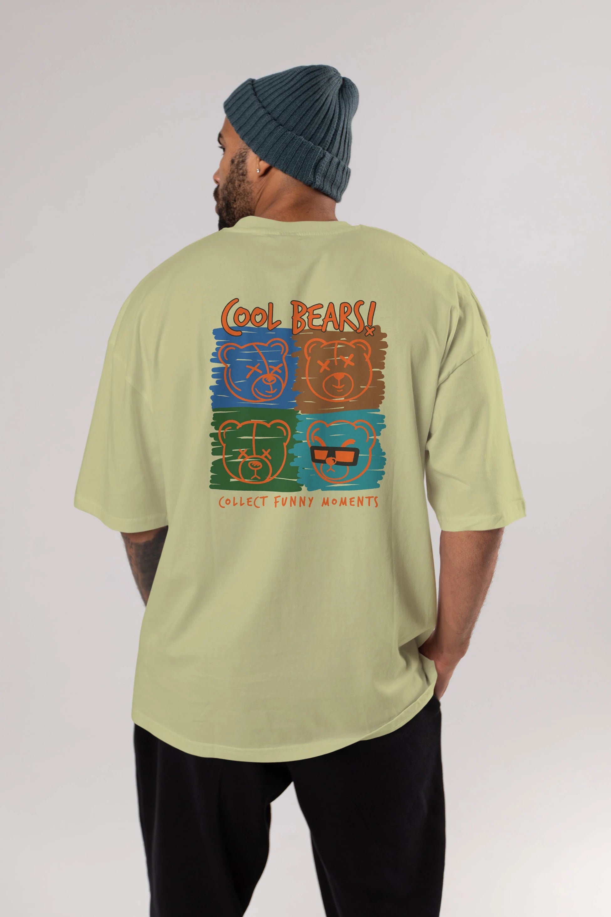 Cool Bears Arka Baskılı Oversize t-shirt Erkek Kadın Unisex
