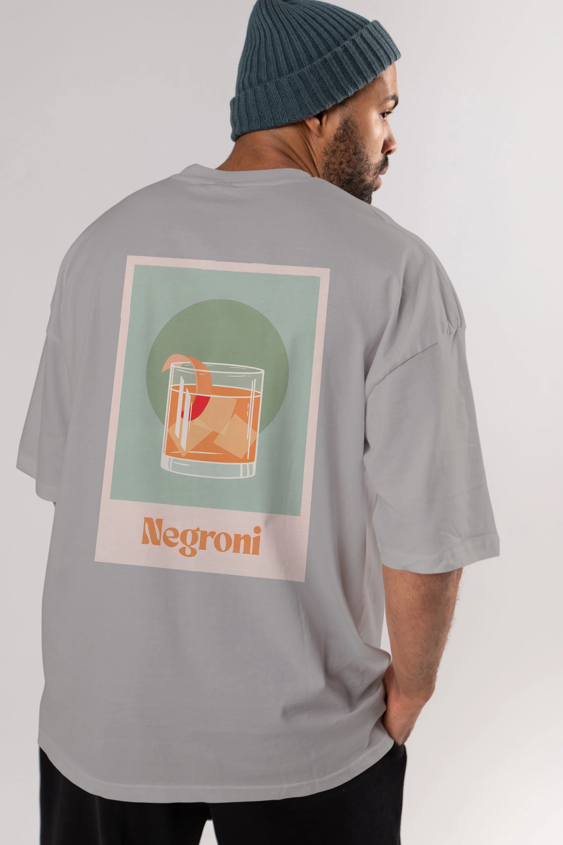 Negroni 5 Arka Baskılı Oversize t-shirt Erkek Kadın Unisex %100 Pamuk Bisiklet Yaka tişort