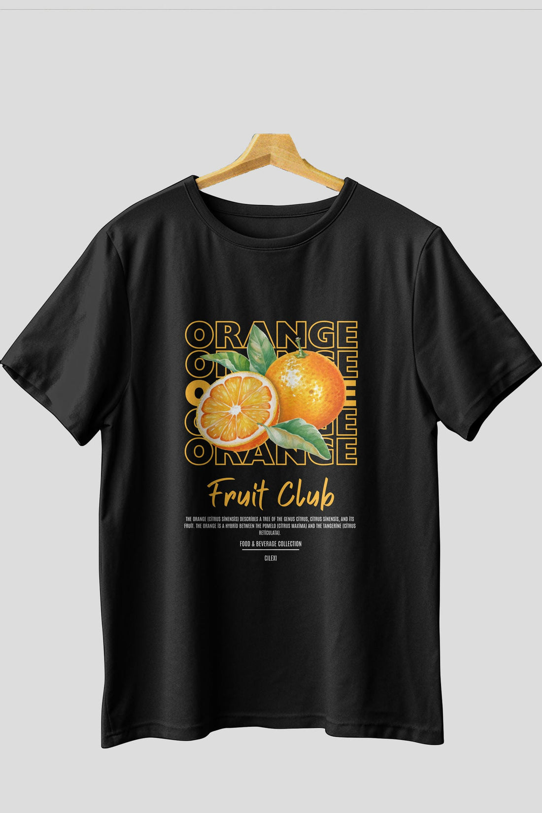 Orange Ön Baskılı Oversize t-shirt Erkek Kadın Pamuk Bisiklet Yaka tişort
