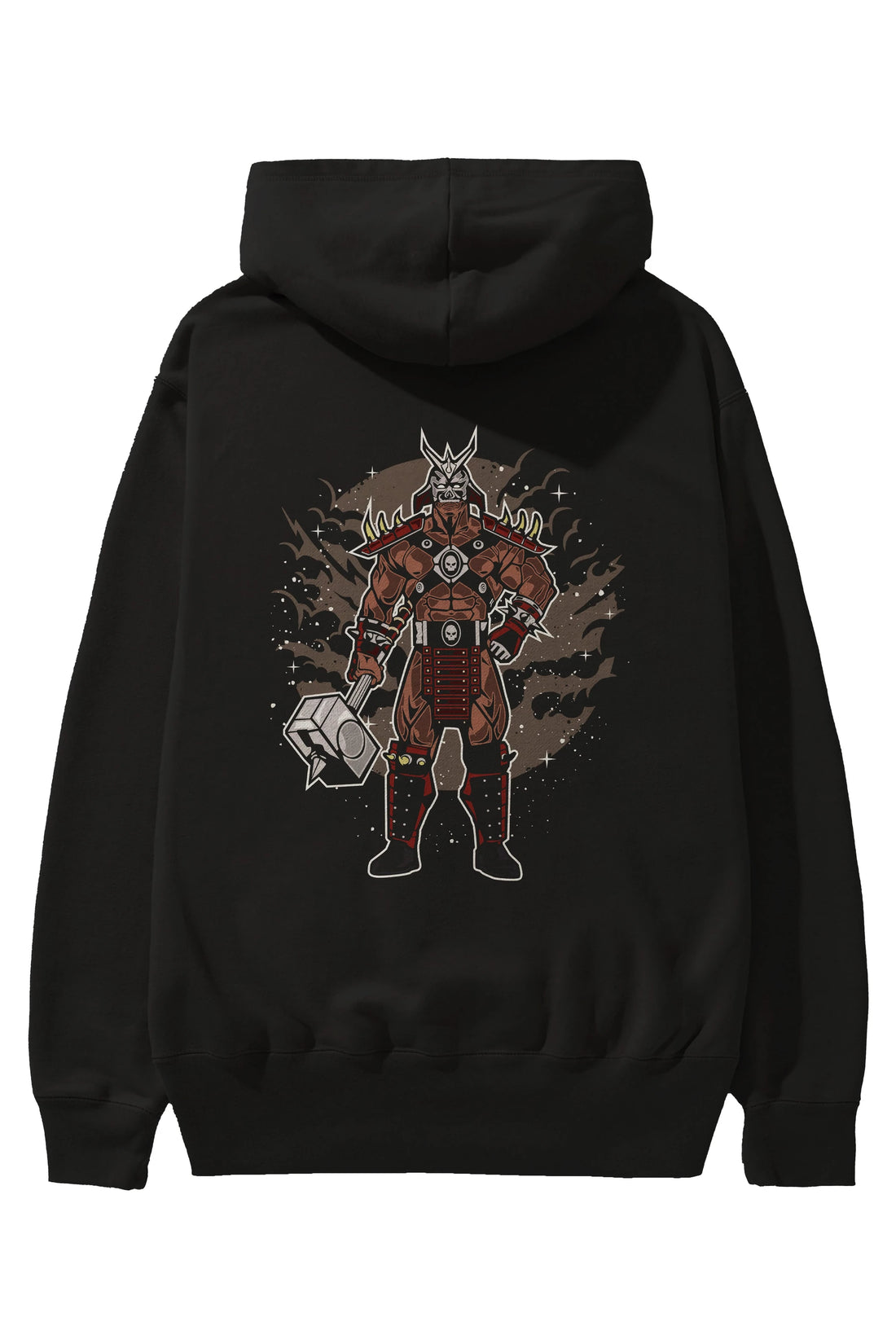 SHOU KHAN Arka Baskılı Hoodie Oversize Kapüşonlu Sweatshirt Erkek Kadın Unisex