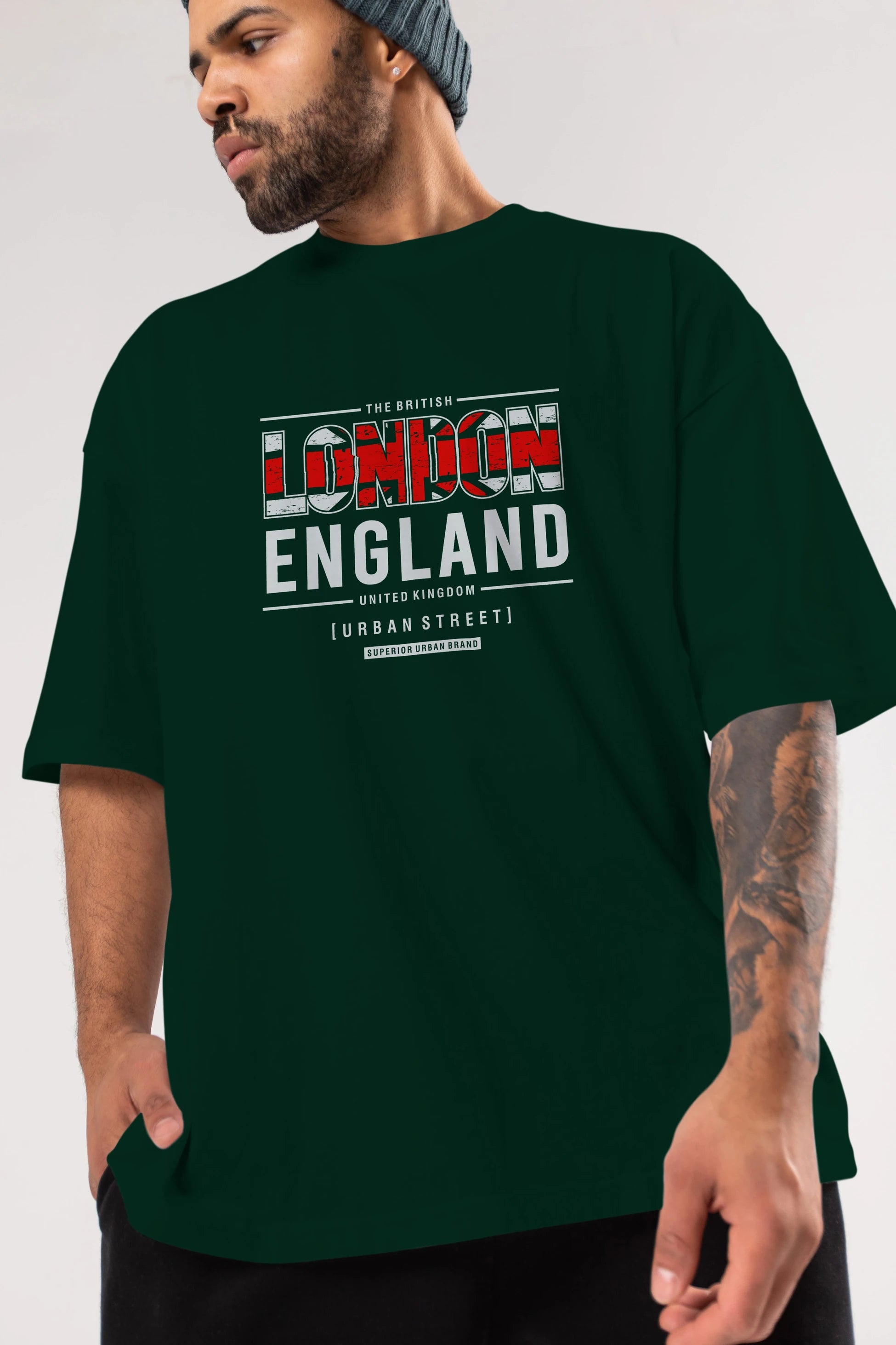 London England 2 Ön Baskılı Oversize t-shirt Erkek Kadın Unisex