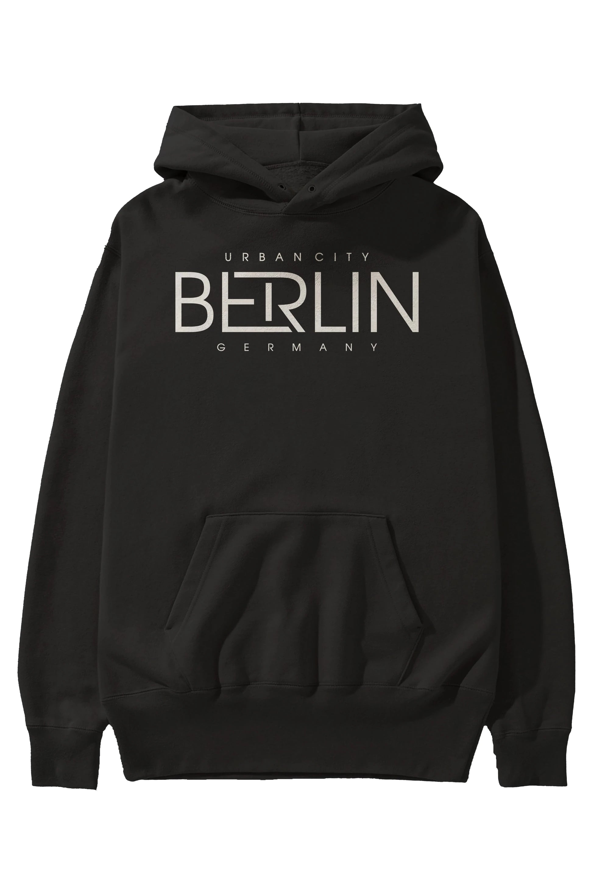 Berlin Ön Baskılı Oversize Hoodie Kapüşonlu Sweatshirt Erkek Kadın Unisex