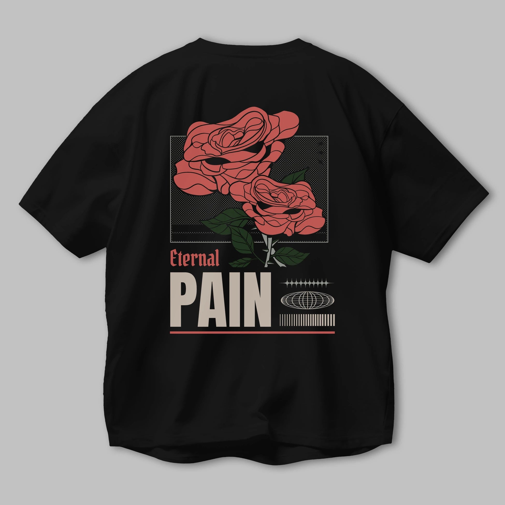 Eternal Pain Arka Baskılı Oversize t-shirt Erkek Kadın Unisex