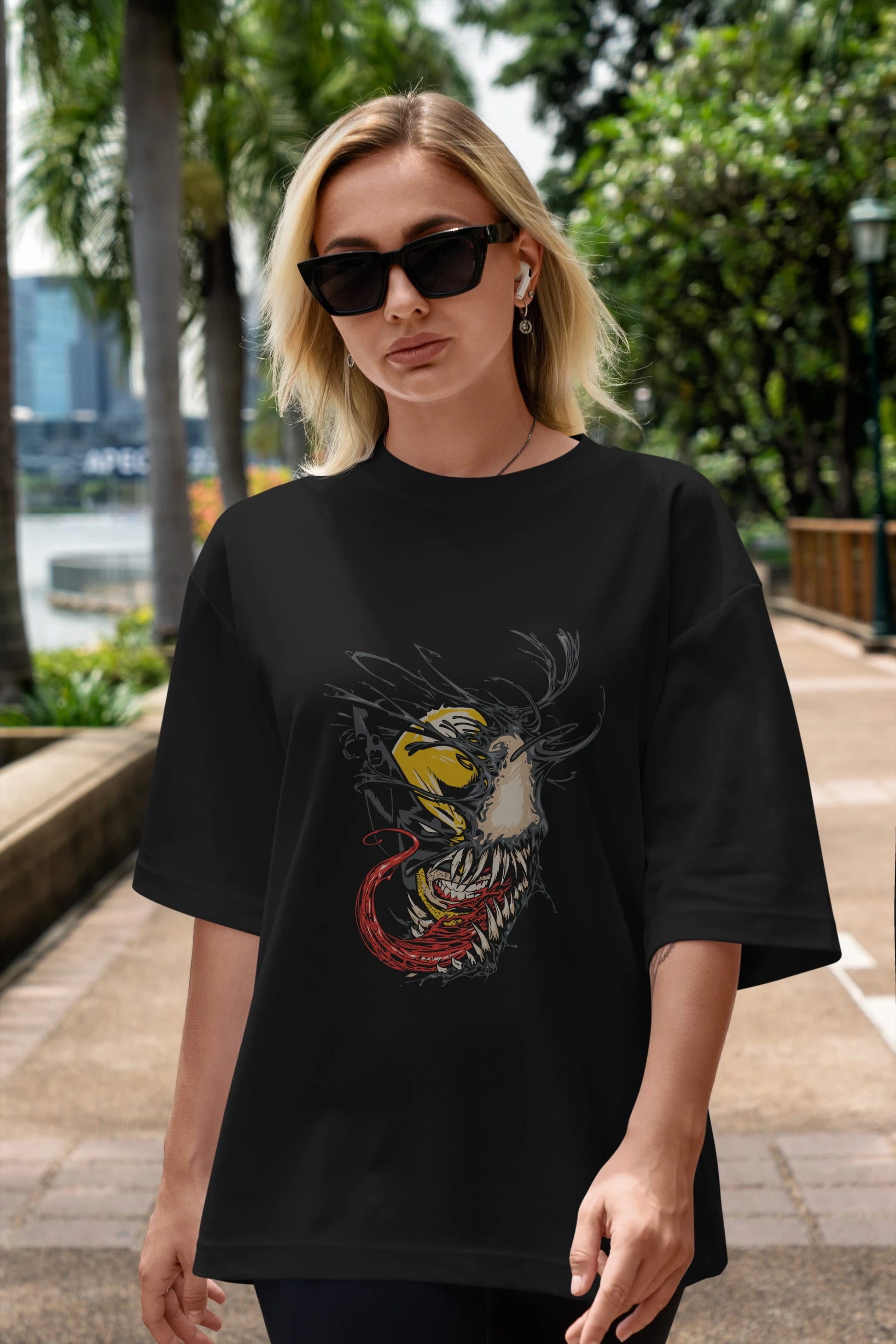 Venom (4) Ön Baskılı Oversize t-shirt Erkek Kadın Unisex %100 Pamuk Bisiklet Yaka tişort