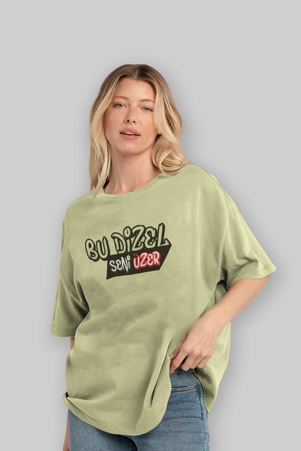 Bu Dizel Seni Üzer Ön Baskılı Oversize t-shirt %100 pamuk Erkek Kadın Unisex