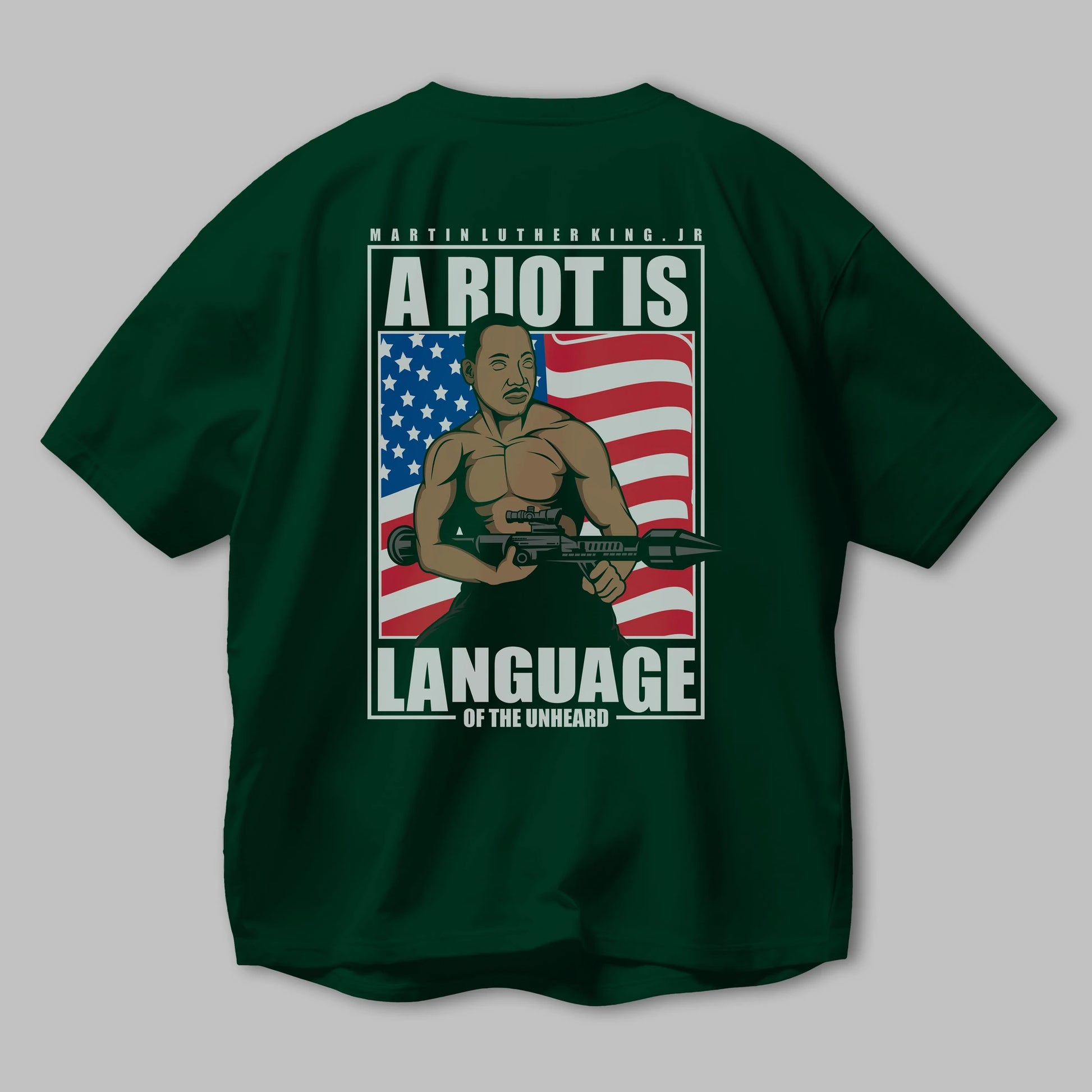 Luther King Jr Rambo Arka Baskılı Oversize t-shirt Erkek Kadın Unisex %100 Pamuk tişort