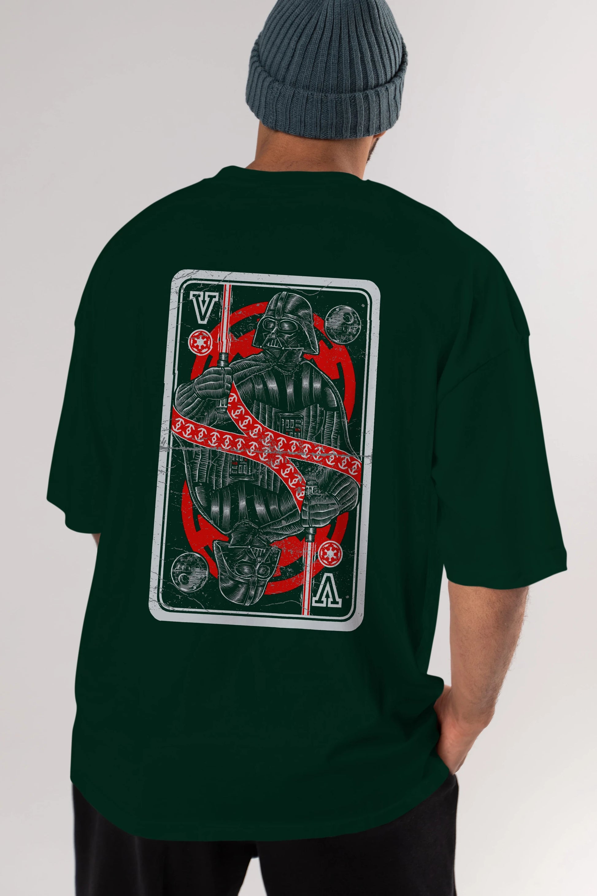 King Of The Darkside Arka Baskılı Oversize t-shirt Erkek Kadın Unisex %100 Pamuk