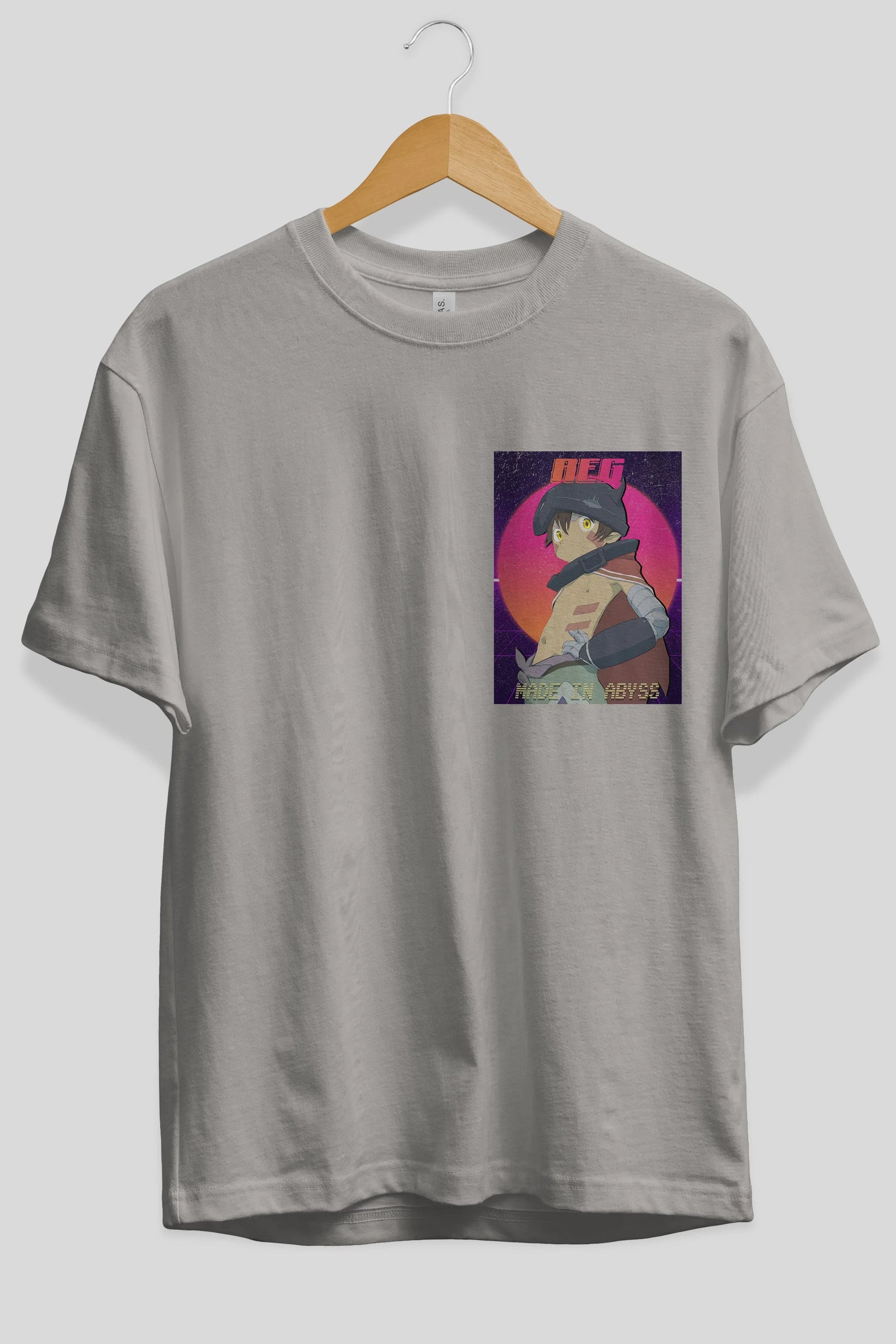 Reg 7 Ön Sol Baskılı Oversize t-shirt Erkek Kadın Unisex %100 Pamuk Bisiklet Yaka tişort