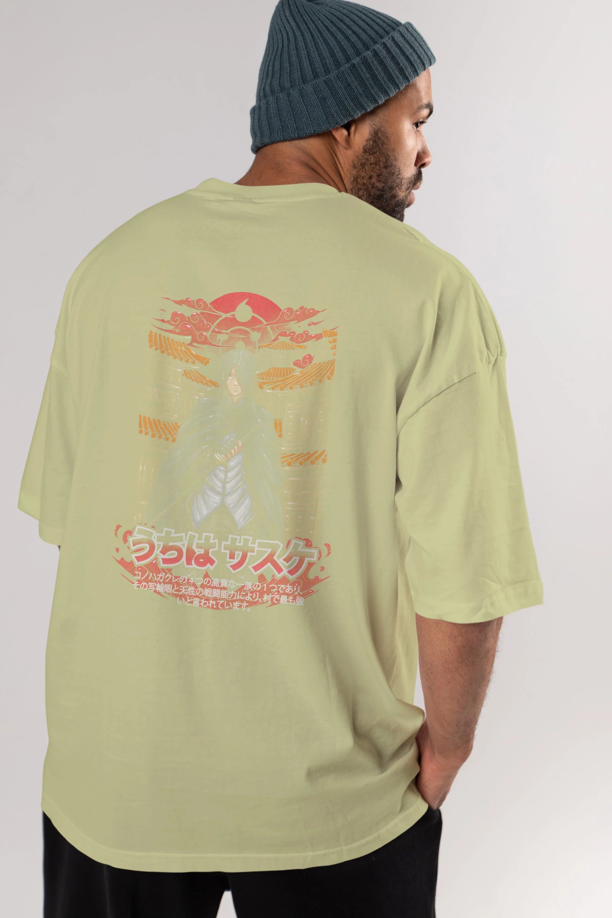 NARUTO SASUKE UCHIHA 1 Anime Arka Baskılı Oversize t-shirt Erkek Kadın Unisex