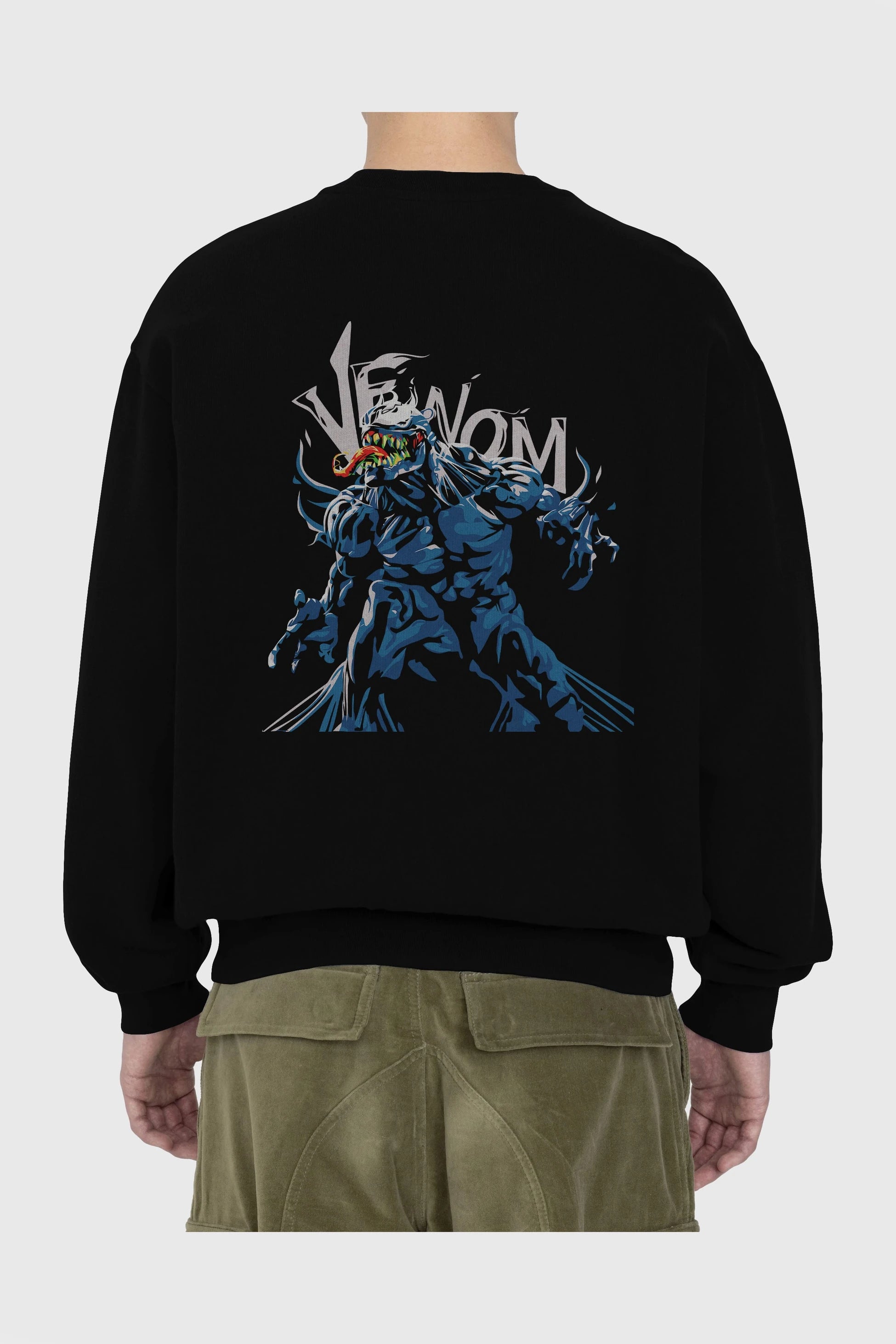 Venom (8) Arka Baskılı Oversize Sweatshirt Erkek Kadın Unisex