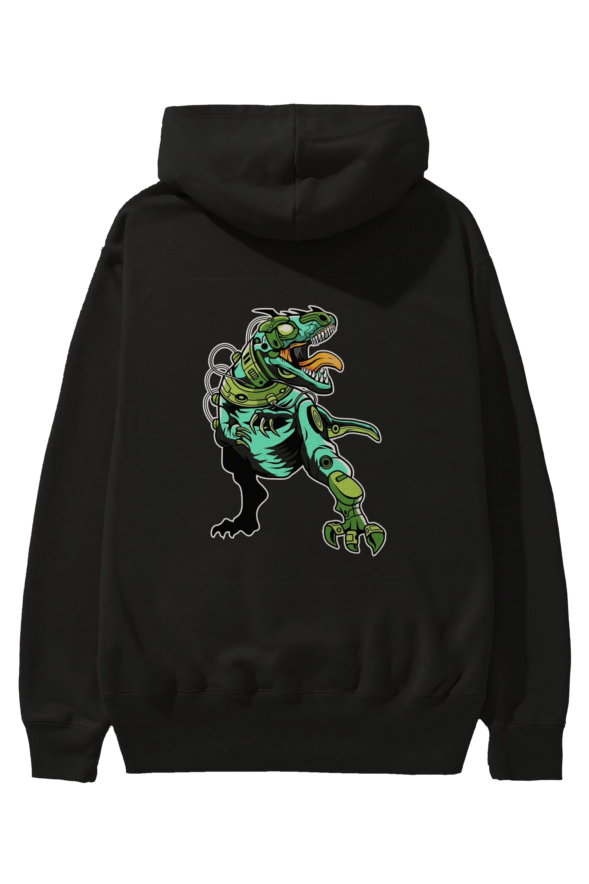 Trex Robot Arka Baskılı Hoodie Oversize Kapüşonlu Sweatshirt Erkek Kadın Unisex