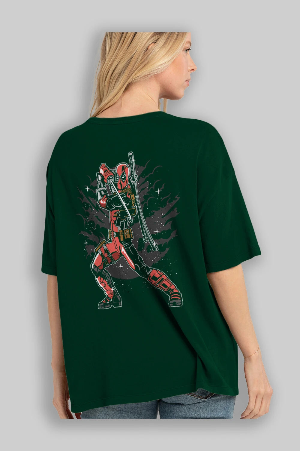 Deadpool Arka Baskılı Oversize t-shirt Erkek Kadın Unisex %100 Pamuk