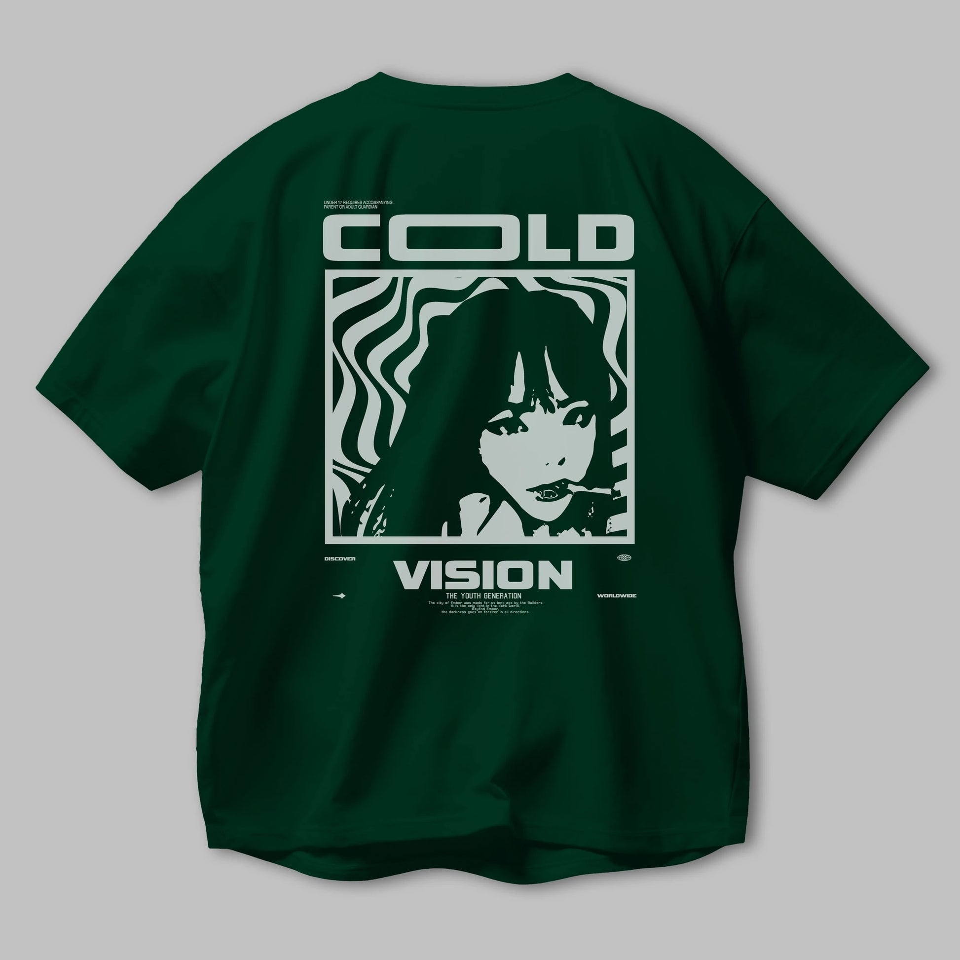 Cold Vision Arka Baskılı Oversize t-shirt Erkek Kadın Unisex