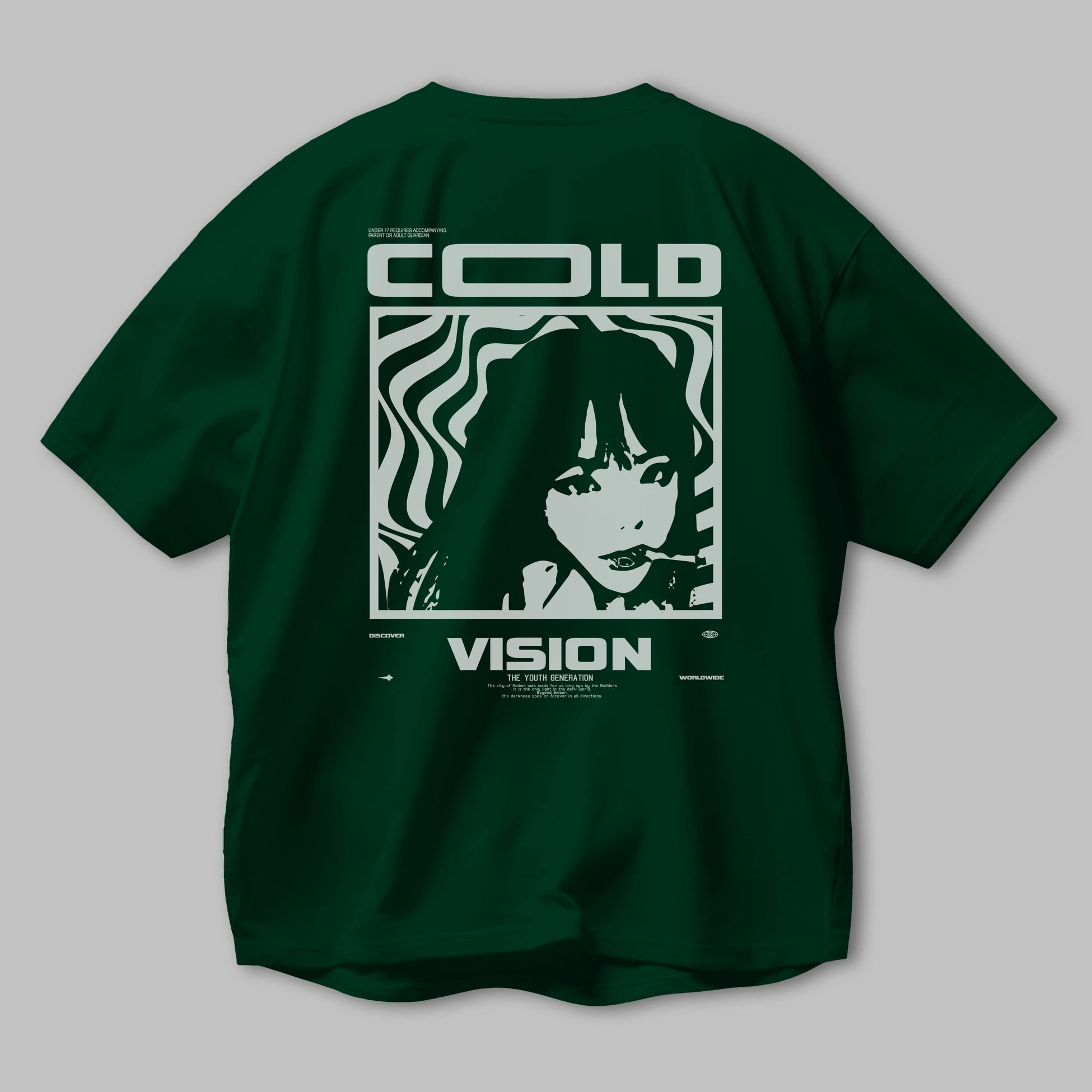 Cold Vision Arka Baskılı Oversize t-shirt Erkek Kadın Unisex
